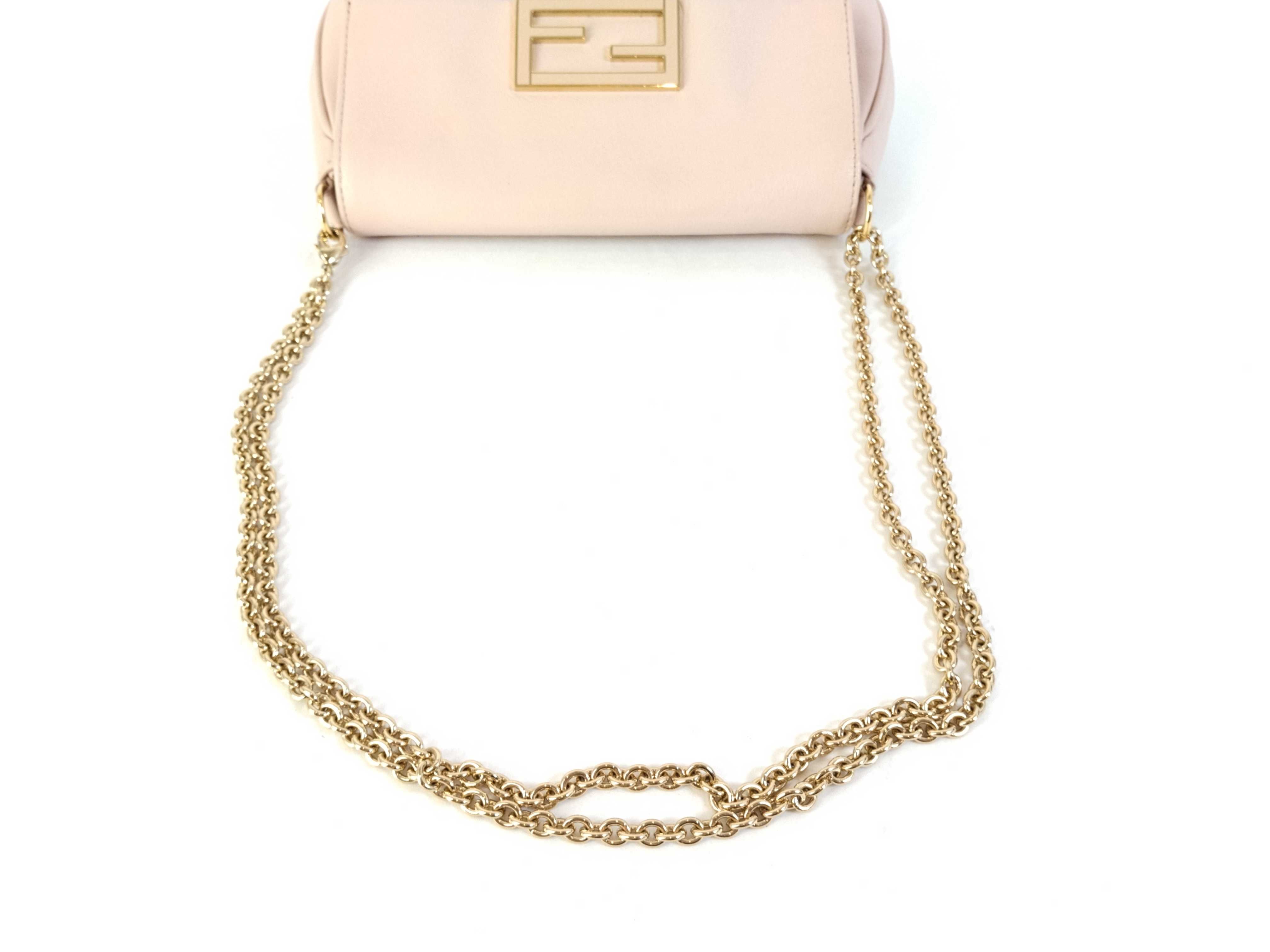 Leather Chain Shoulder Bag, Pink, 8M0276 (Shoulder Bag) — view 3