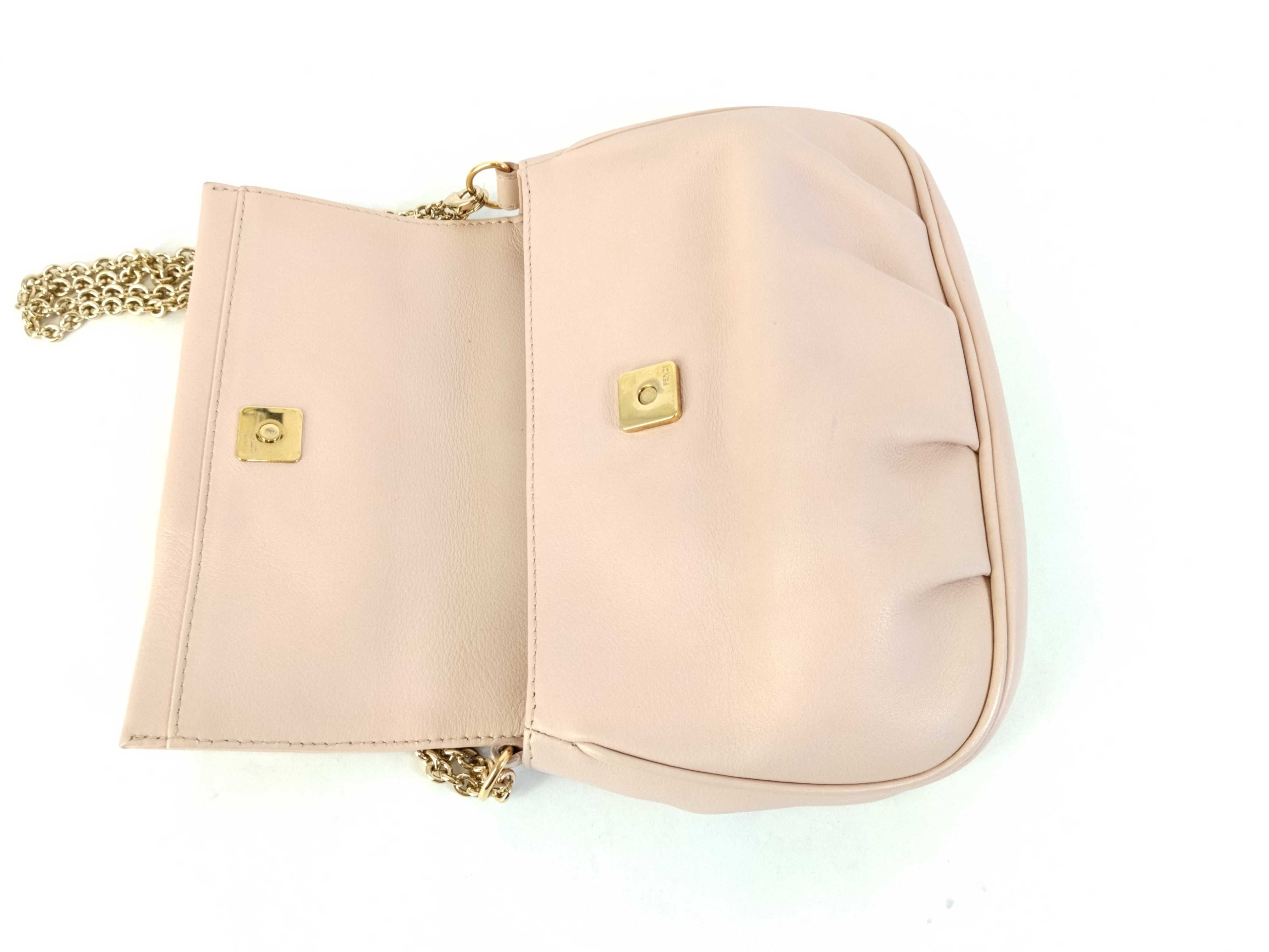Leather Chain Shoulder Bag, Pink, 8M0276 (Shoulder Bag) — view 8