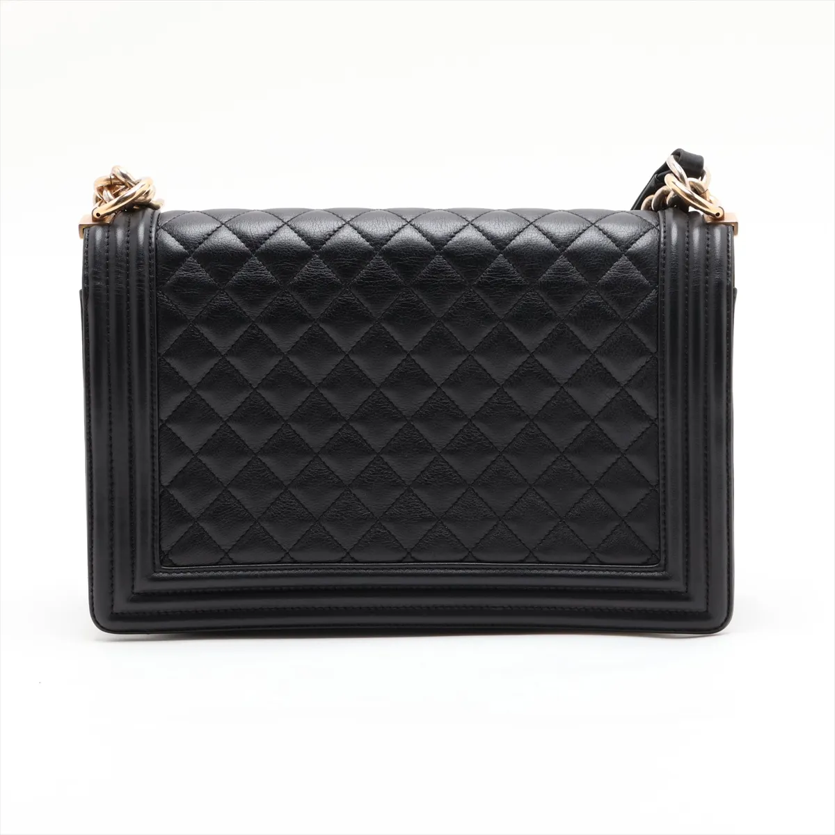 Boy Chanel 28 Large Lambskin Chain Shoulder Bag, Black with Gold Hardware, 20513887, Serial Number in the 20s, A92193 — view 2