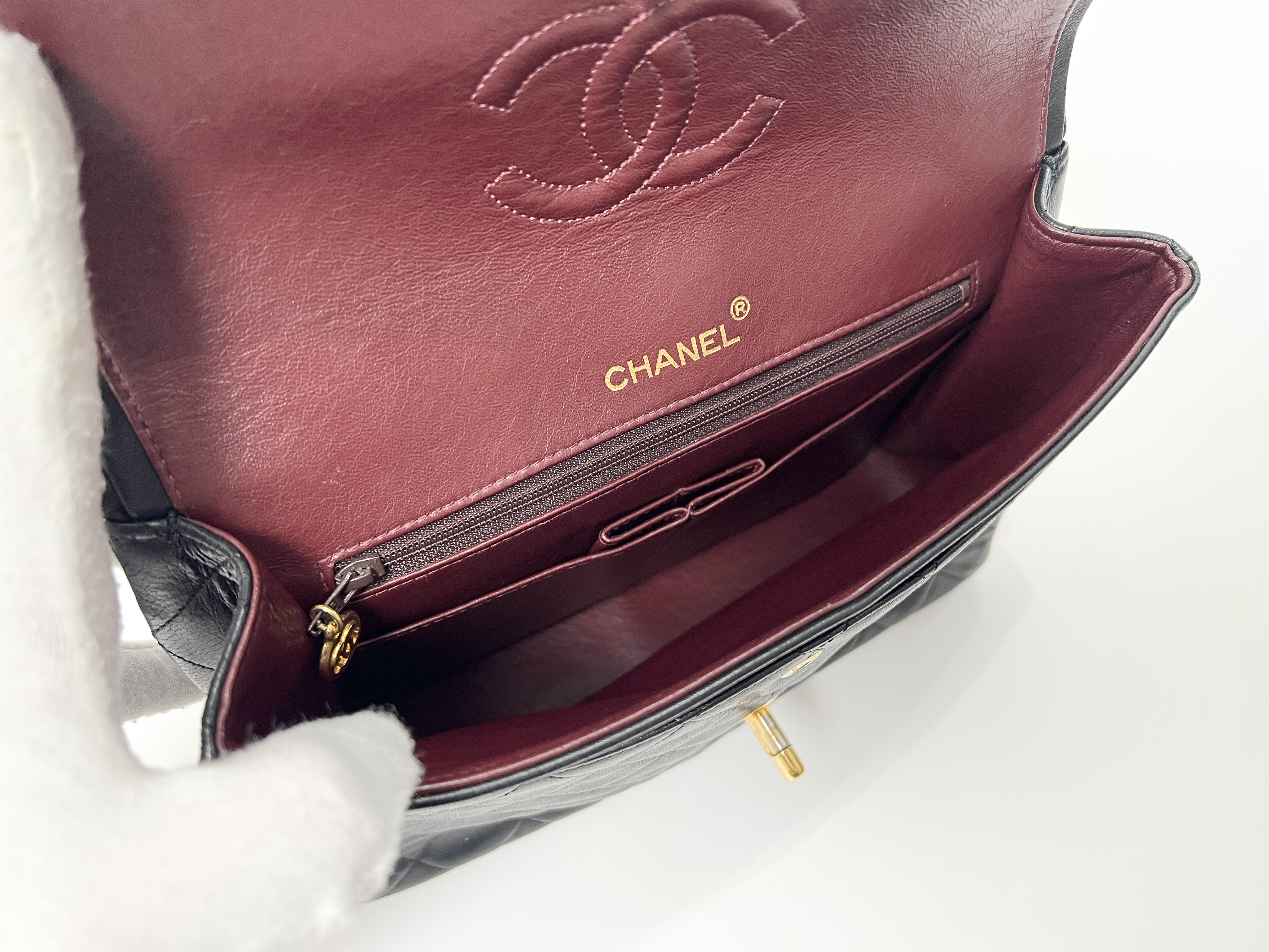 Matelassé 25 Double Flap Shoulder Bag with Coco Mark, Turnlock Closure, Lambskin Leather Chain, Double Chain, Series 1 — view 6