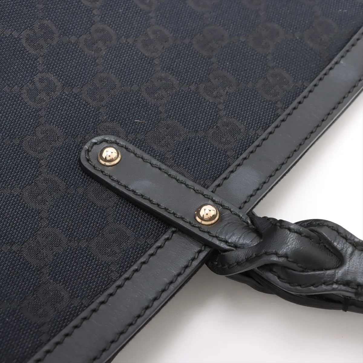 GG Canvas x Leather Tote Bag Black 247209 — view 11