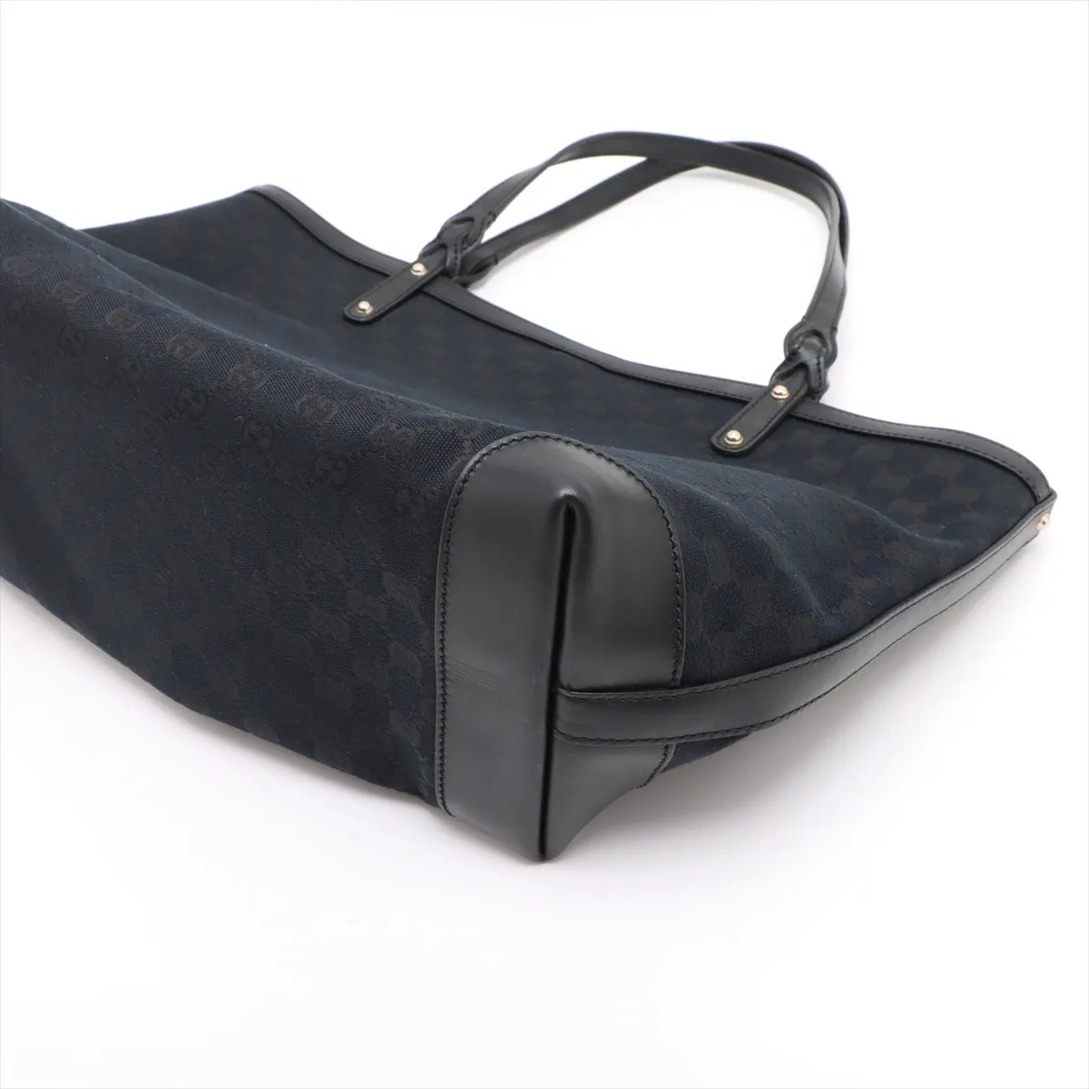 GG Canvas x Leather Tote Bag Black 247209 — view 3
