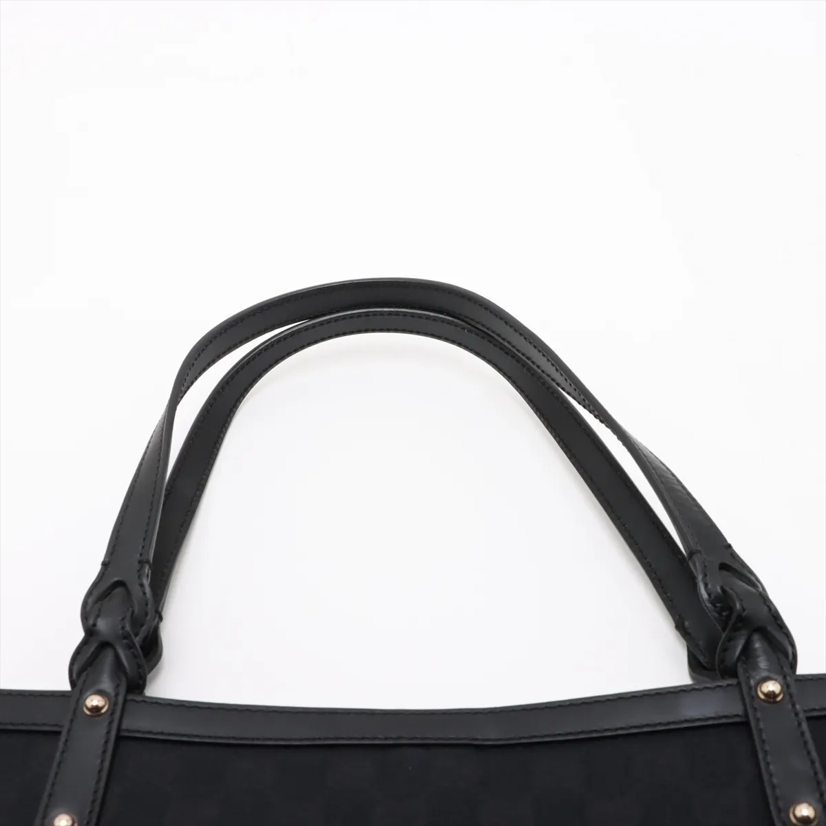 GG Canvas x Leather Tote Bag Black 247209 — view 6