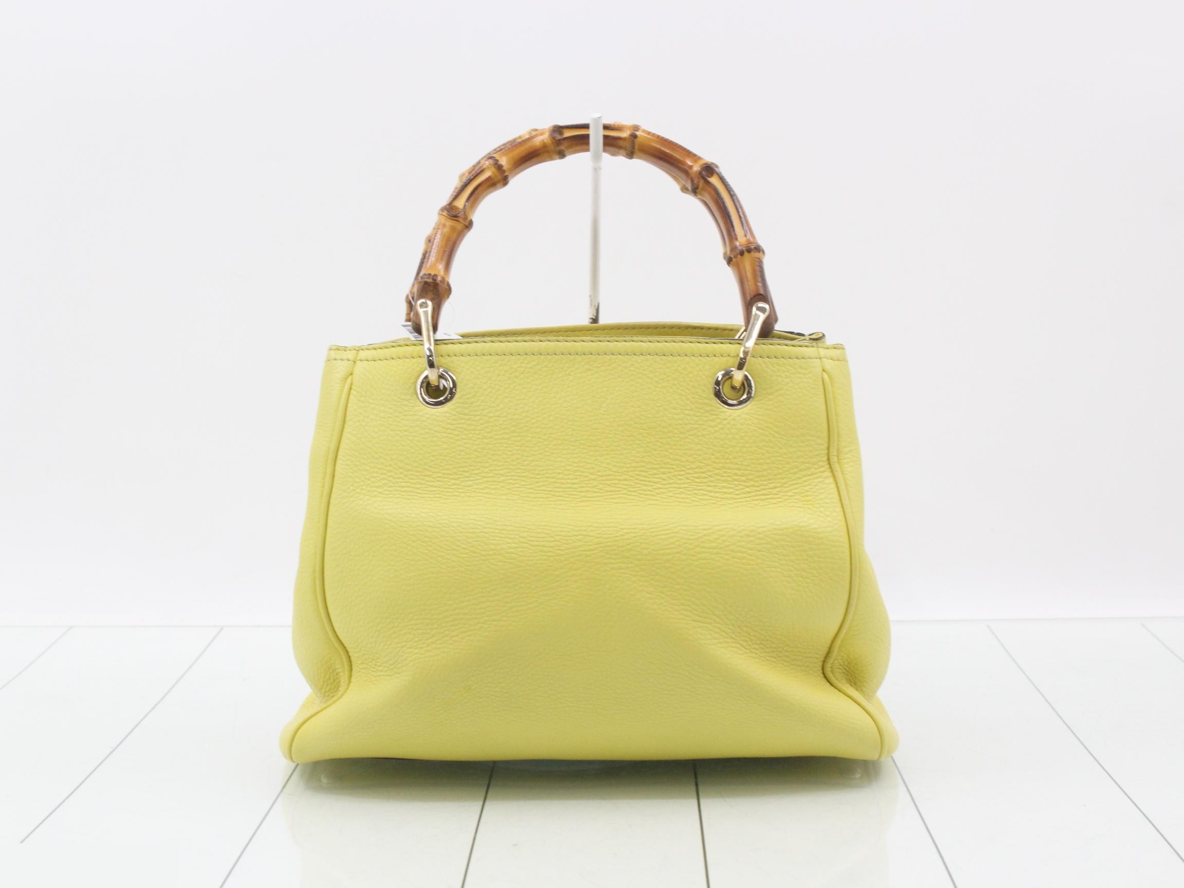 Authentic Gucci 2-Way Shoulder Bag, Women's, Bamboo Shopper, Yellow — view 2