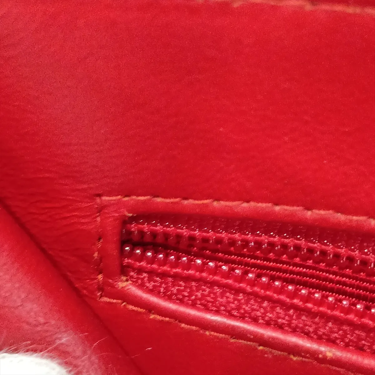 Matelassé Lambskin Chain Shoulder Bag, Red with Gold Hardware — view 12