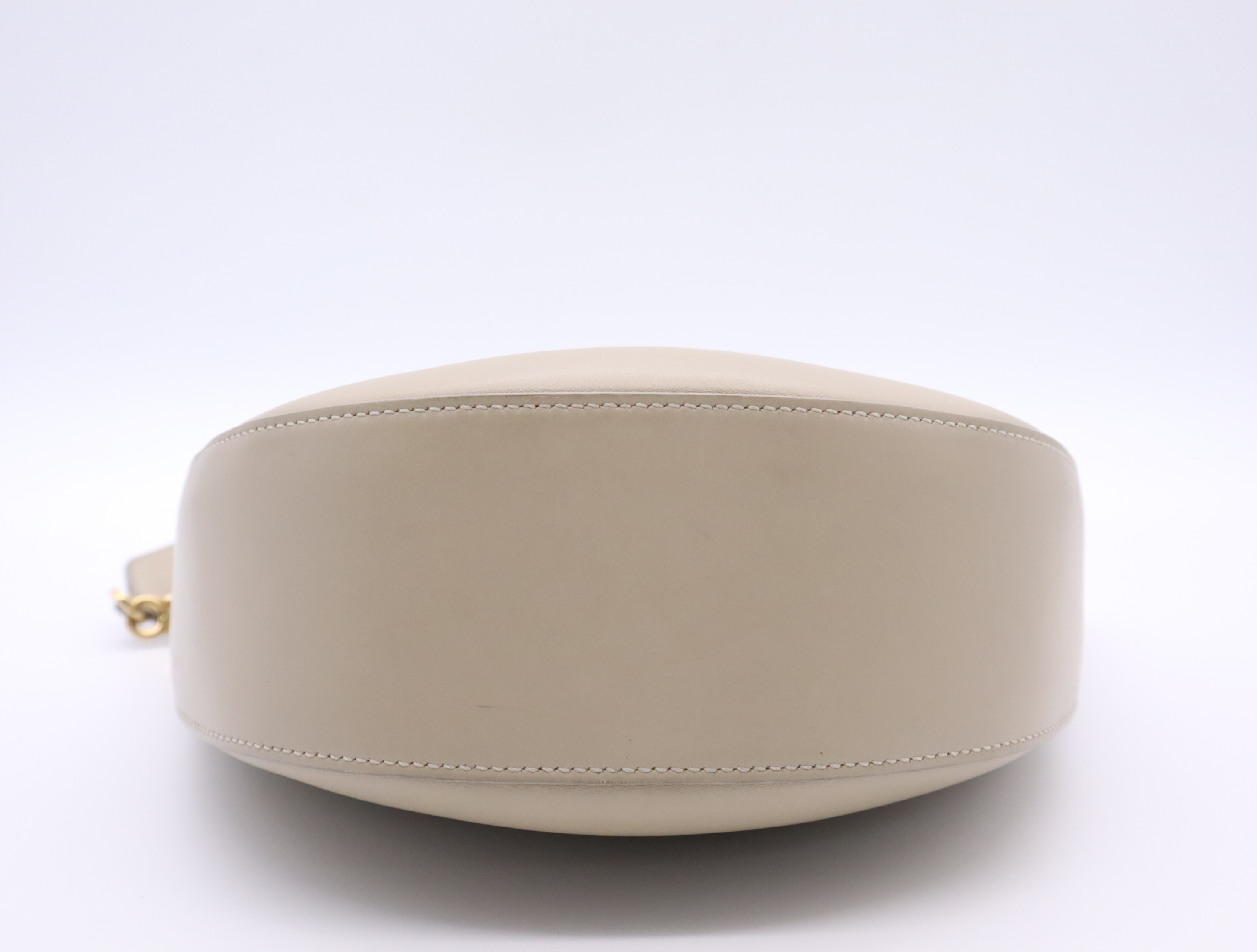 Leather Luna Shoulder Bag, Beige, with Dust Bag. — view 4