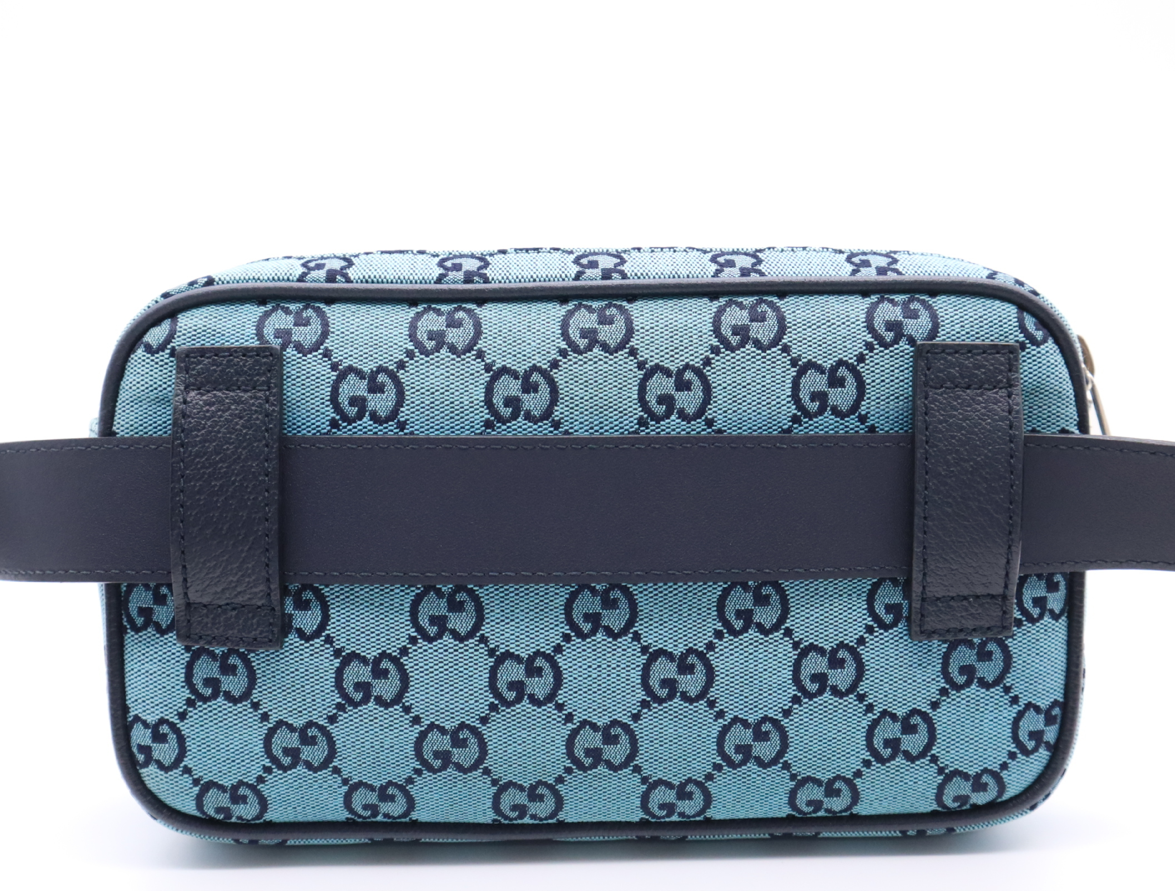 658657GG Canvas Belt Bag, Blue/Black, with Dust Bag and Box, Waist Bag — view 2