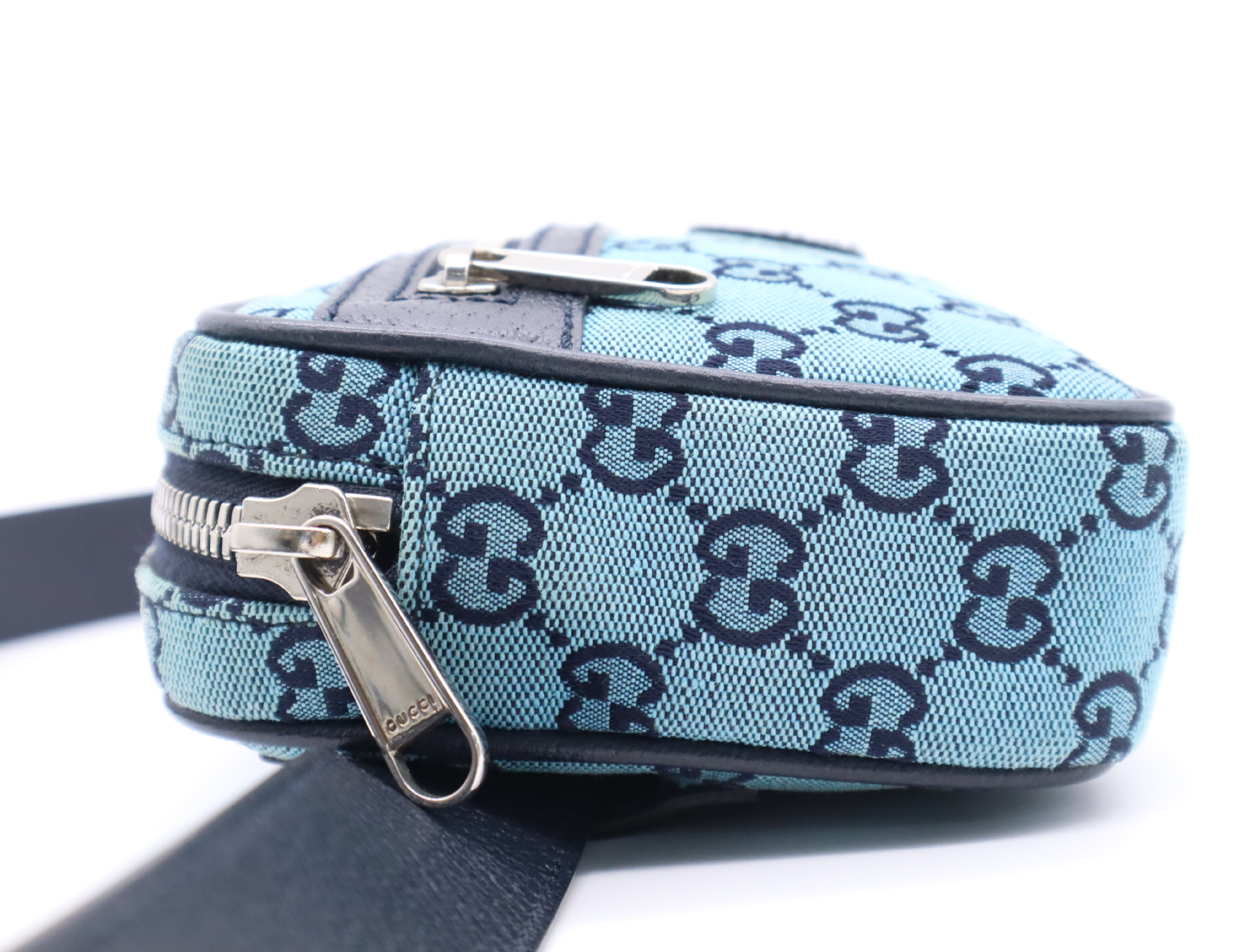 658657GG Canvas Belt Bag, Blue/Black, with Dust Bag and Box, Waist Bag — view 3