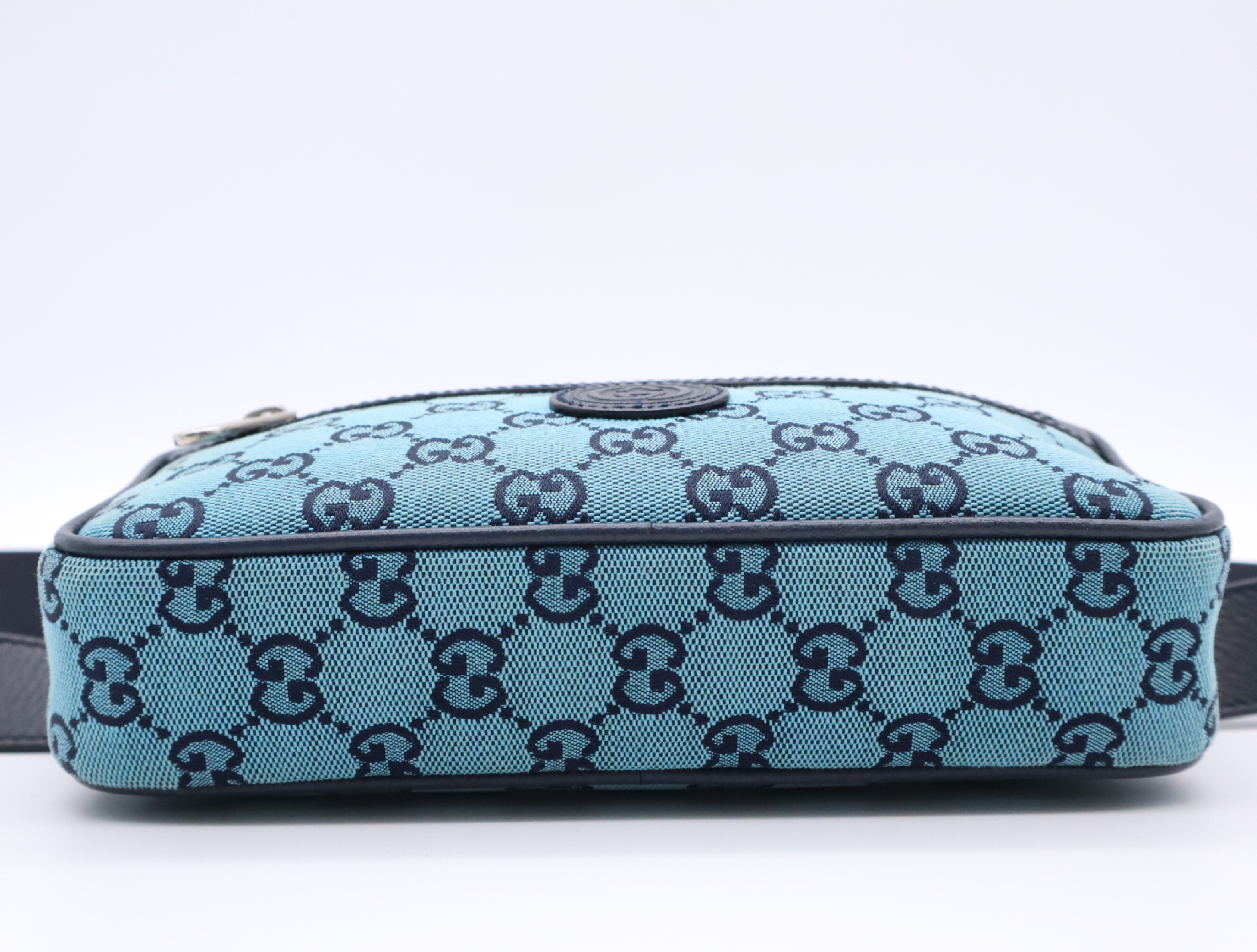 658657GG Canvas Belt Bag, Blue/Black, with Dust Bag and Box, Waist Bag — view 4