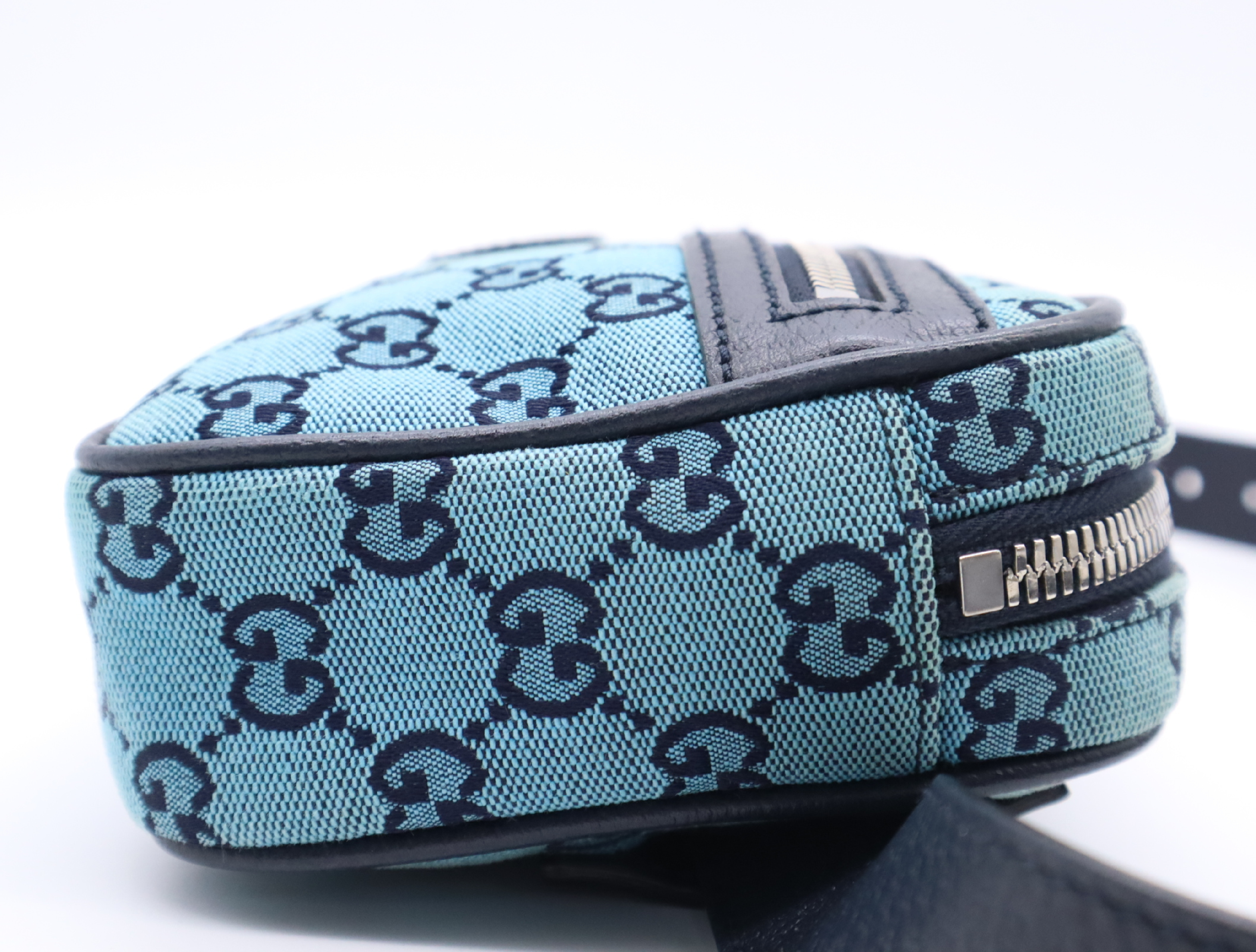 658657GG Canvas Belt Bag, Blue/Black, with Dust Bag and Box, Waist Bag — view 5