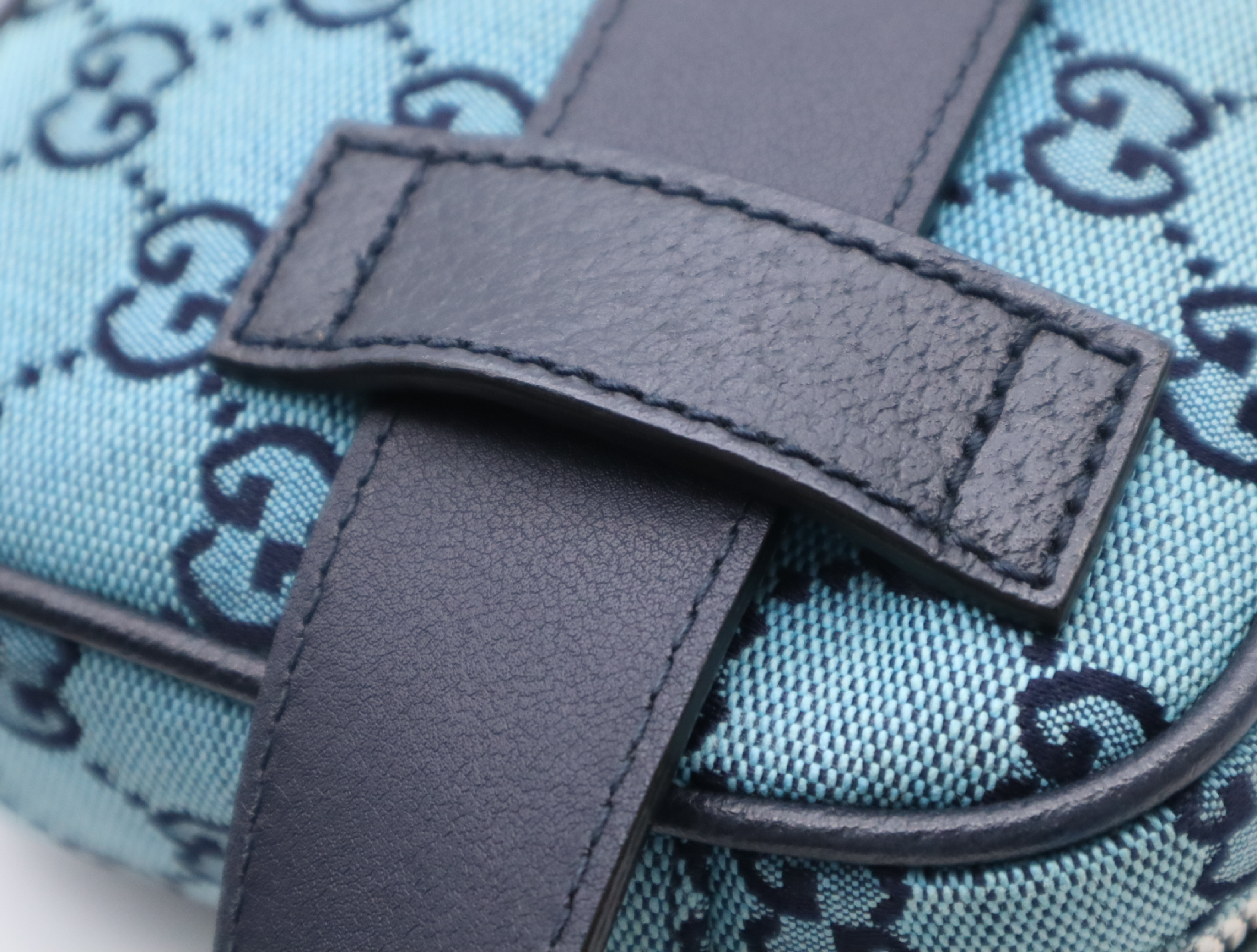 658657GG Canvas Belt Bag, Blue/Black, with Dust Bag and Box, Waist Bag — view 9