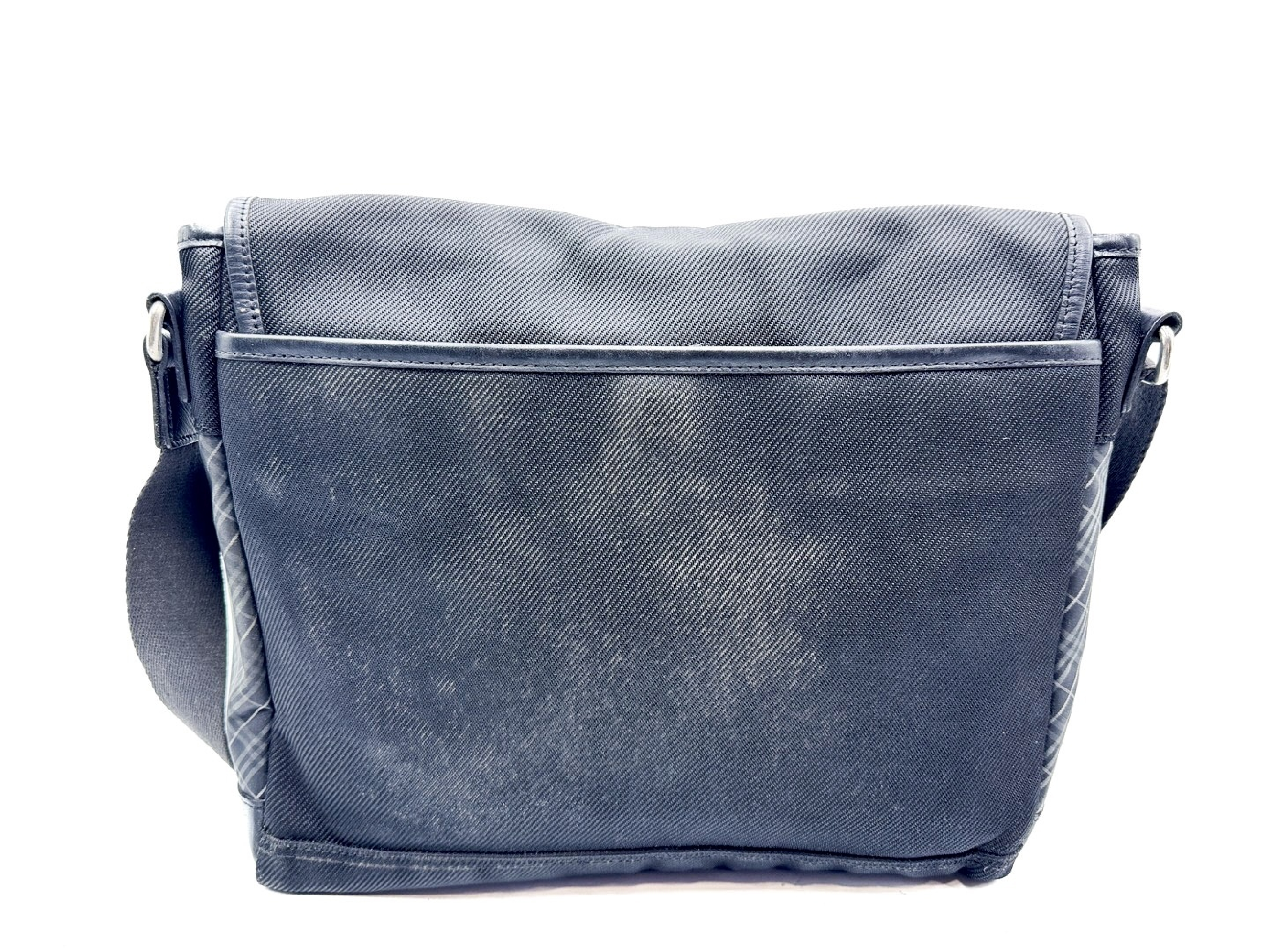 Nova Check Leather Messenger Bag Black Label Crestbridge Shoulder Bag — view 8