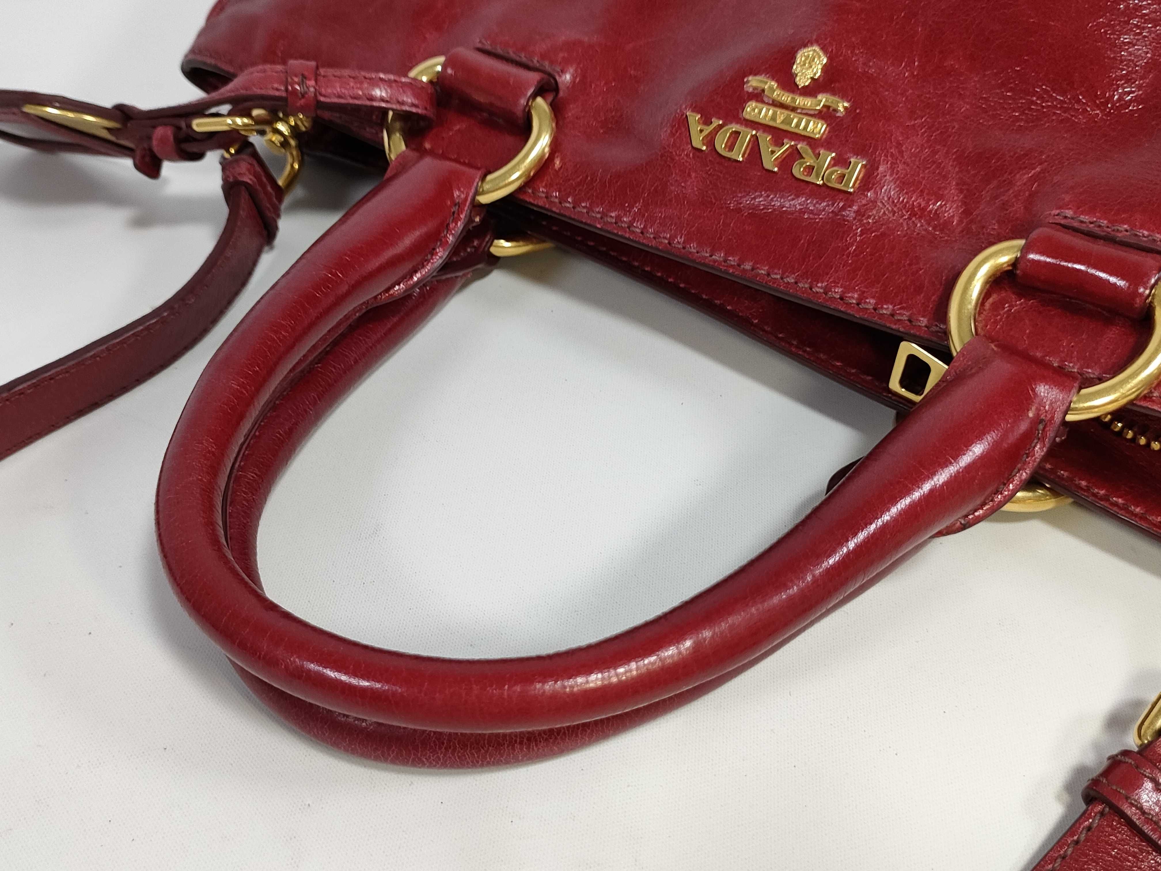 Vitello Shine Tote Shoulder Bag Burgundy BN2533 Handbag — view 3