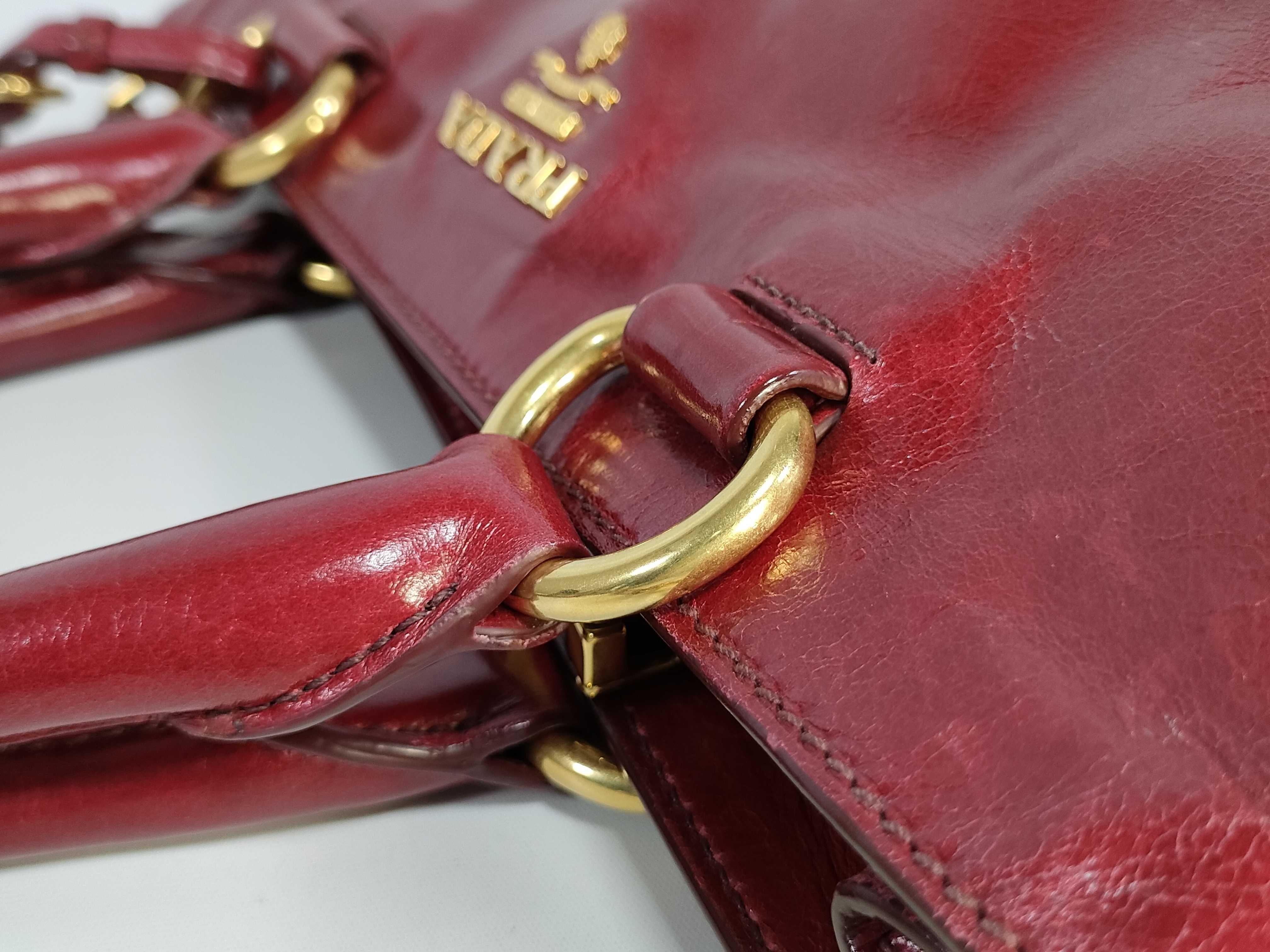 Vitello Shine Tote Shoulder Bag Burgundy BN2533 Handbag — view 5