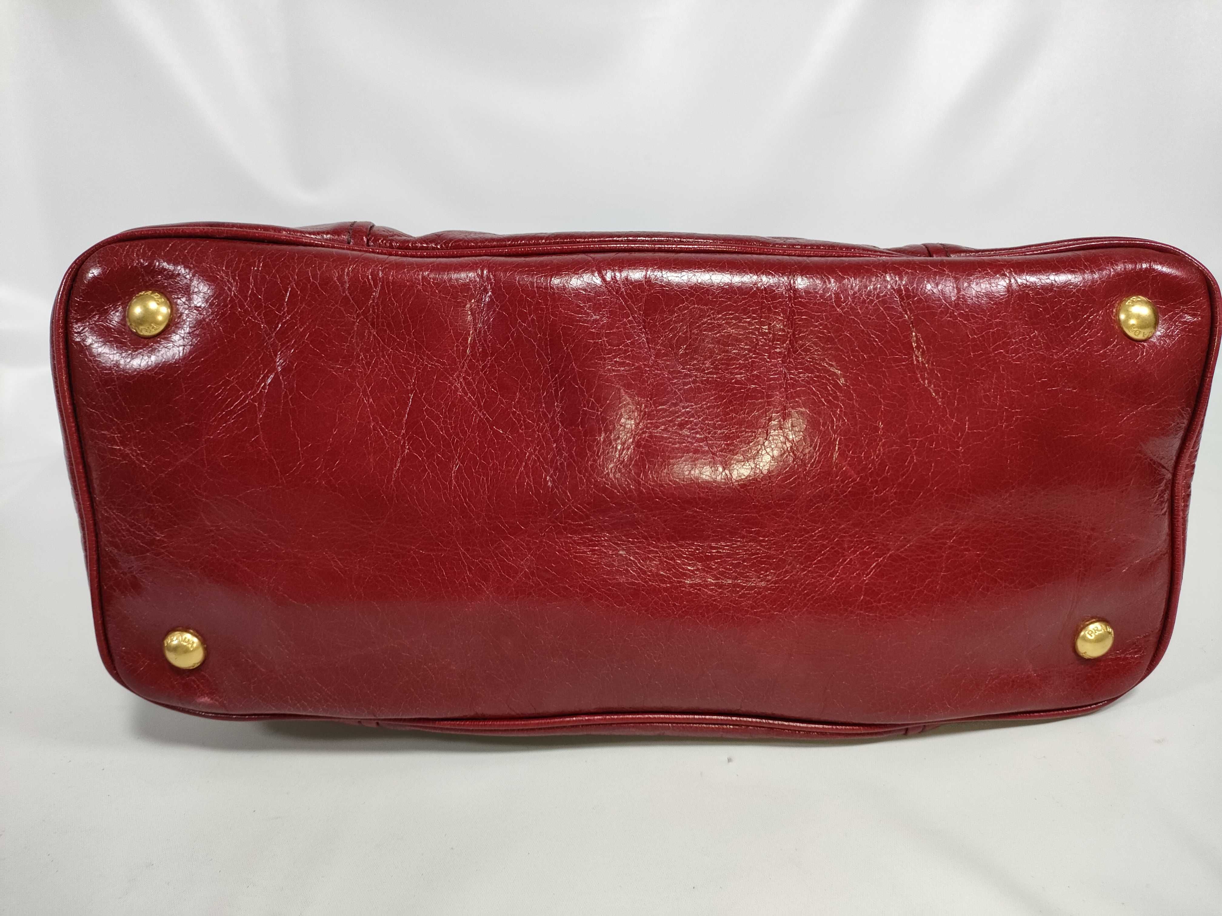 Vitello Shine Tote Shoulder Bag Burgundy BN2533 Handbag — view 9