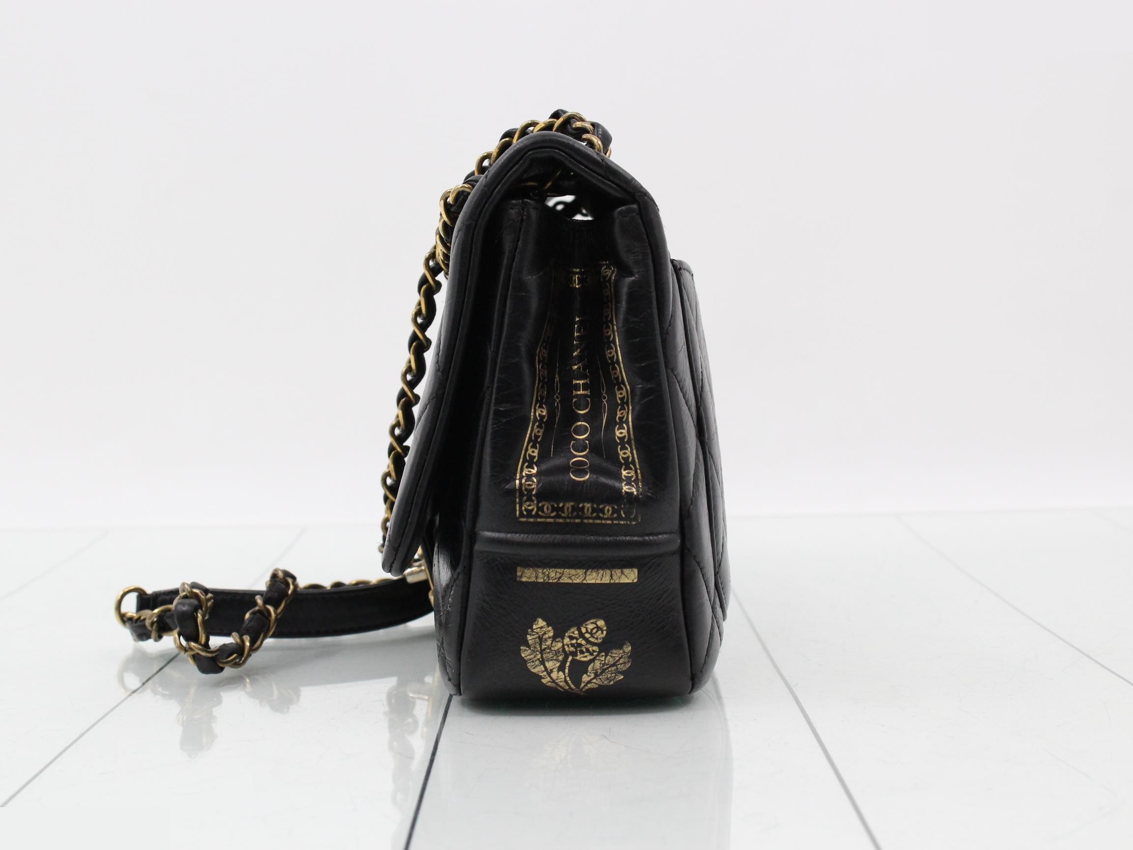 Coco Mark Turnlock Chain Shoulder Bag, Black — view 3