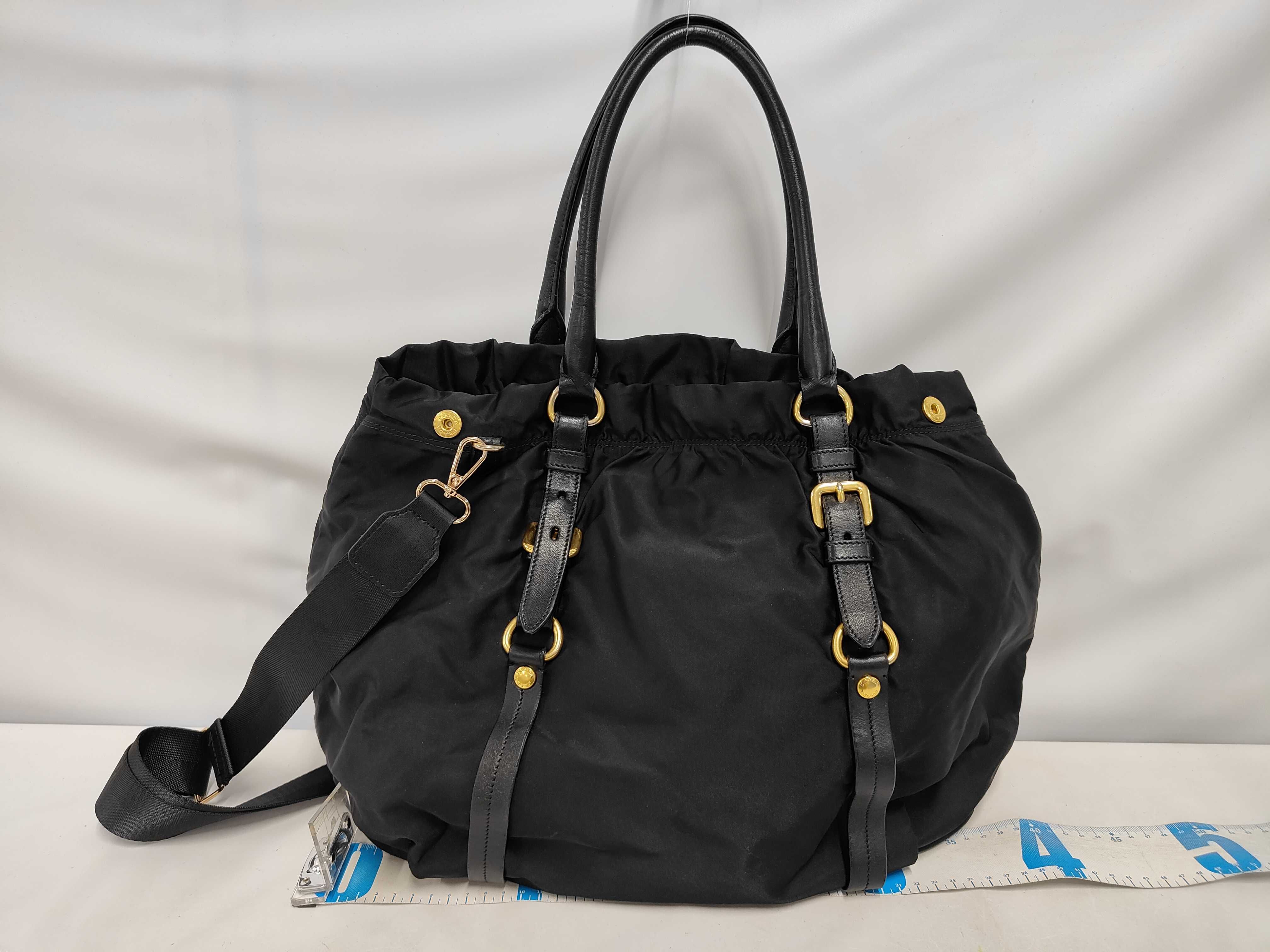 Nylon Leather Handbag Shoulder Bag Black Cereal Handbag — view 2