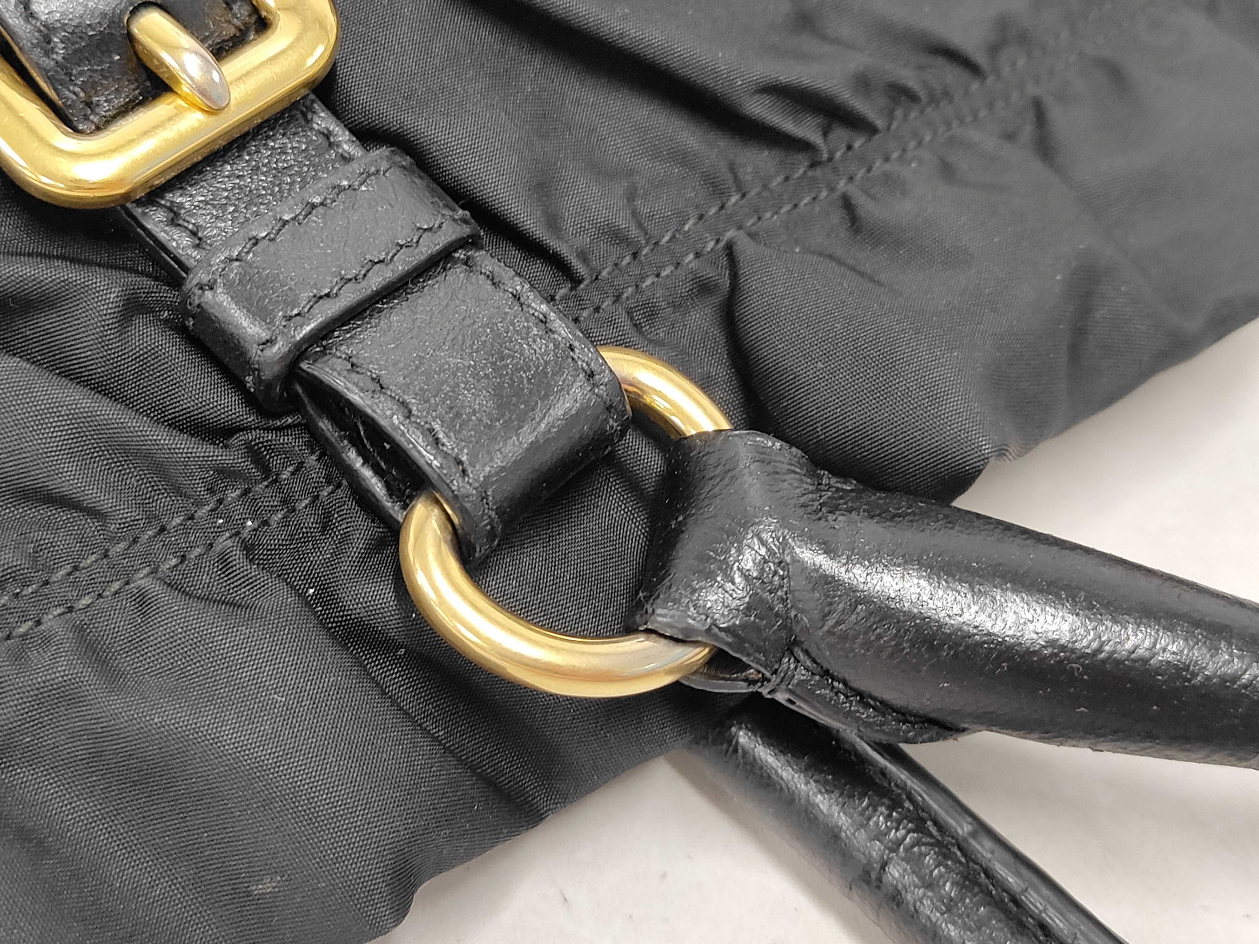 Nylon Leather Handbag Shoulder Bag Black Cereal Handbag — view 6
