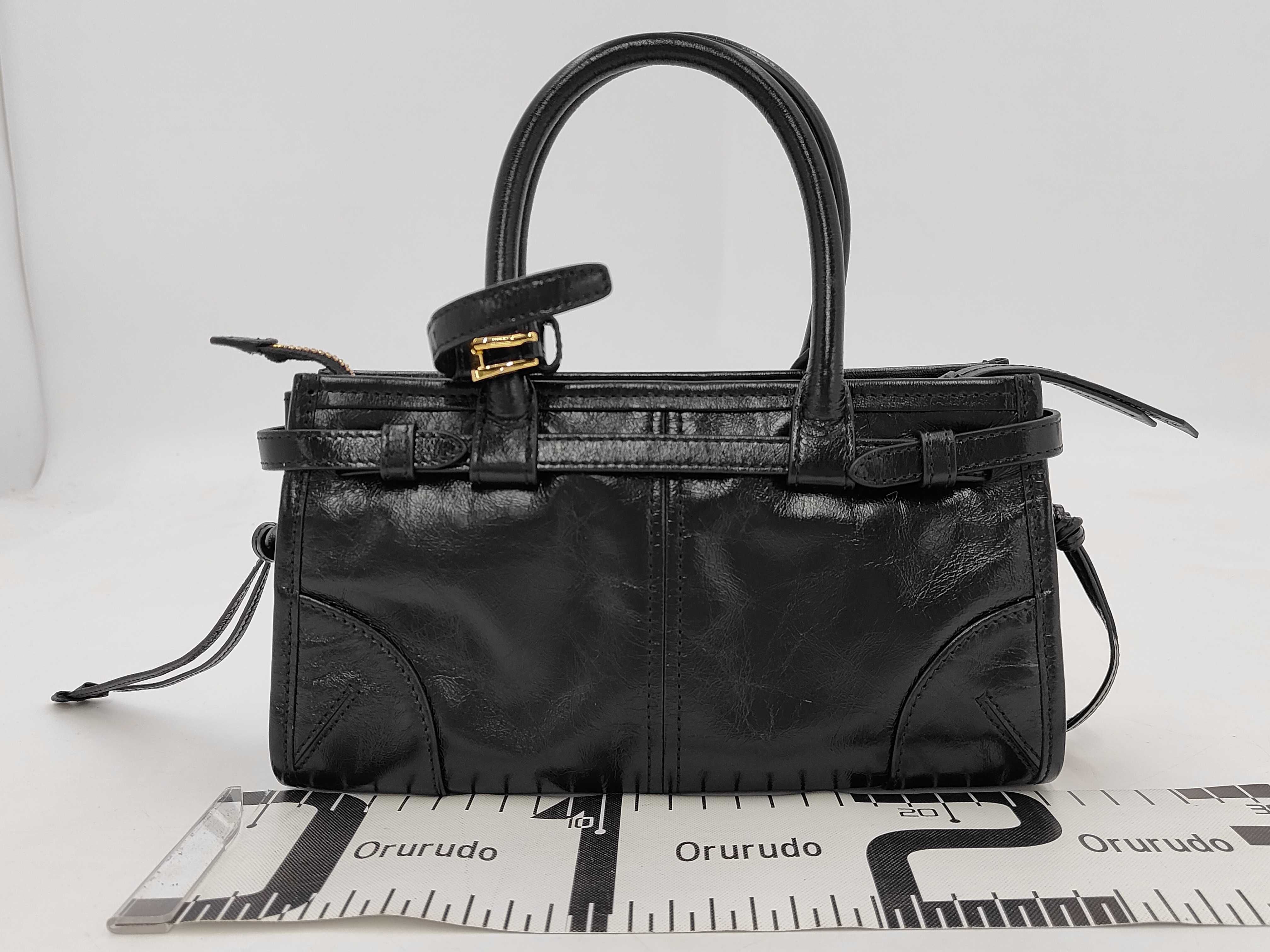 Bonnie Triangle Logo Leather Black Handbag — view 2