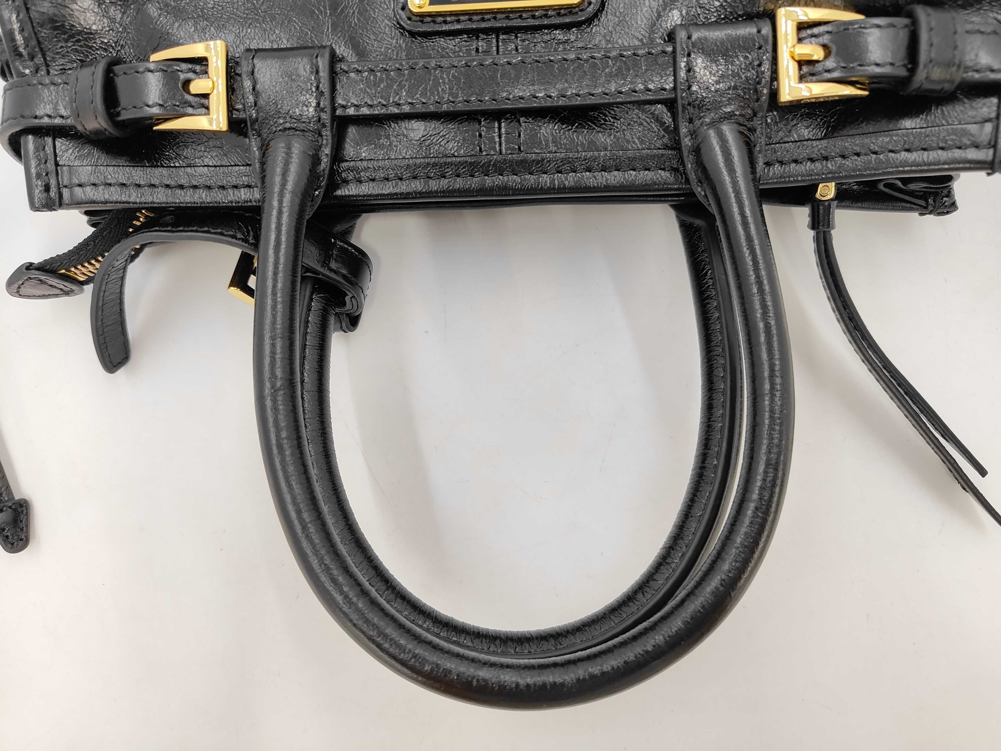 Bonnie Triangle Logo Leather Black Handbag — view 5