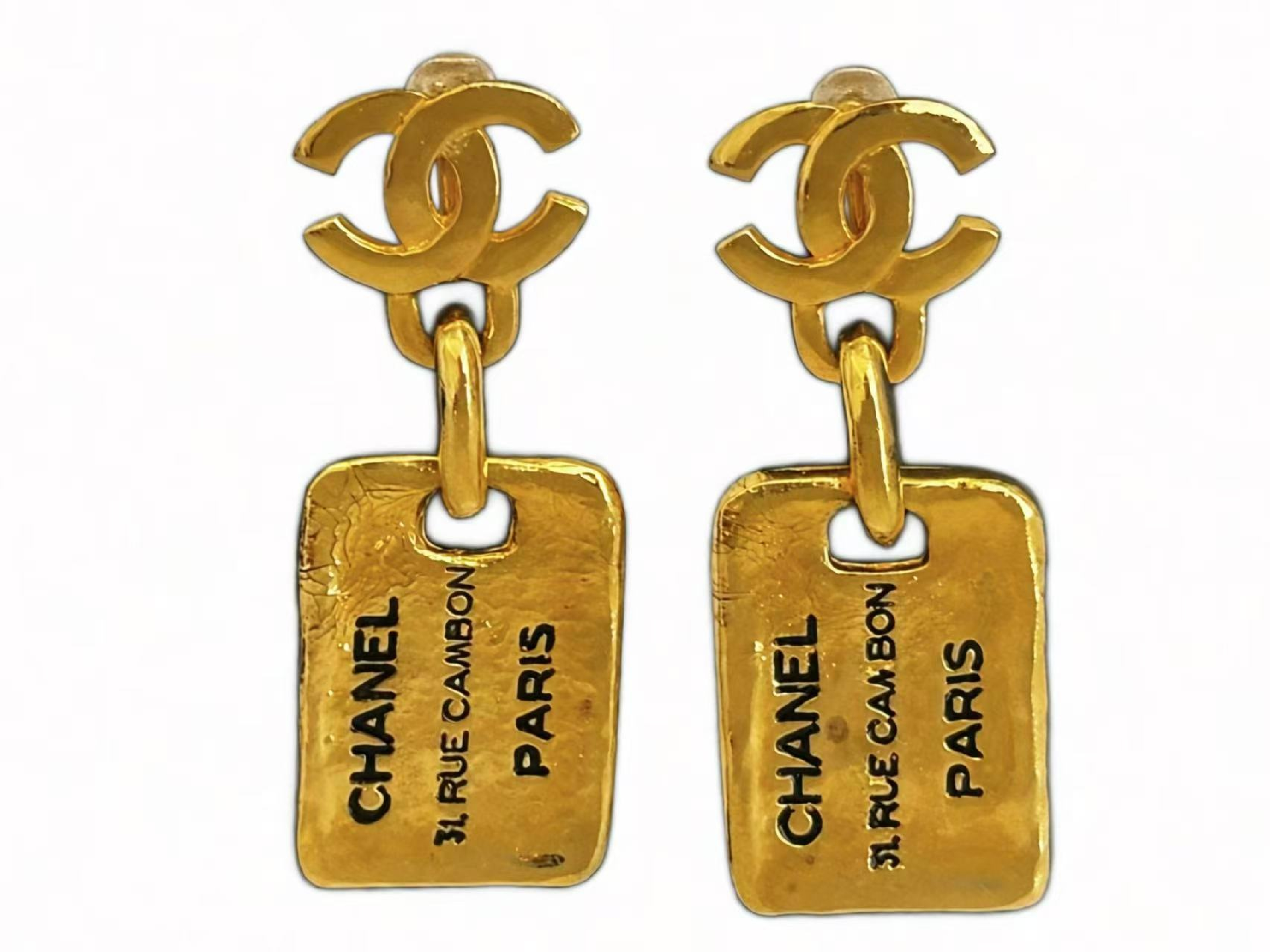 Coco Mark Gold Earrings — view 3