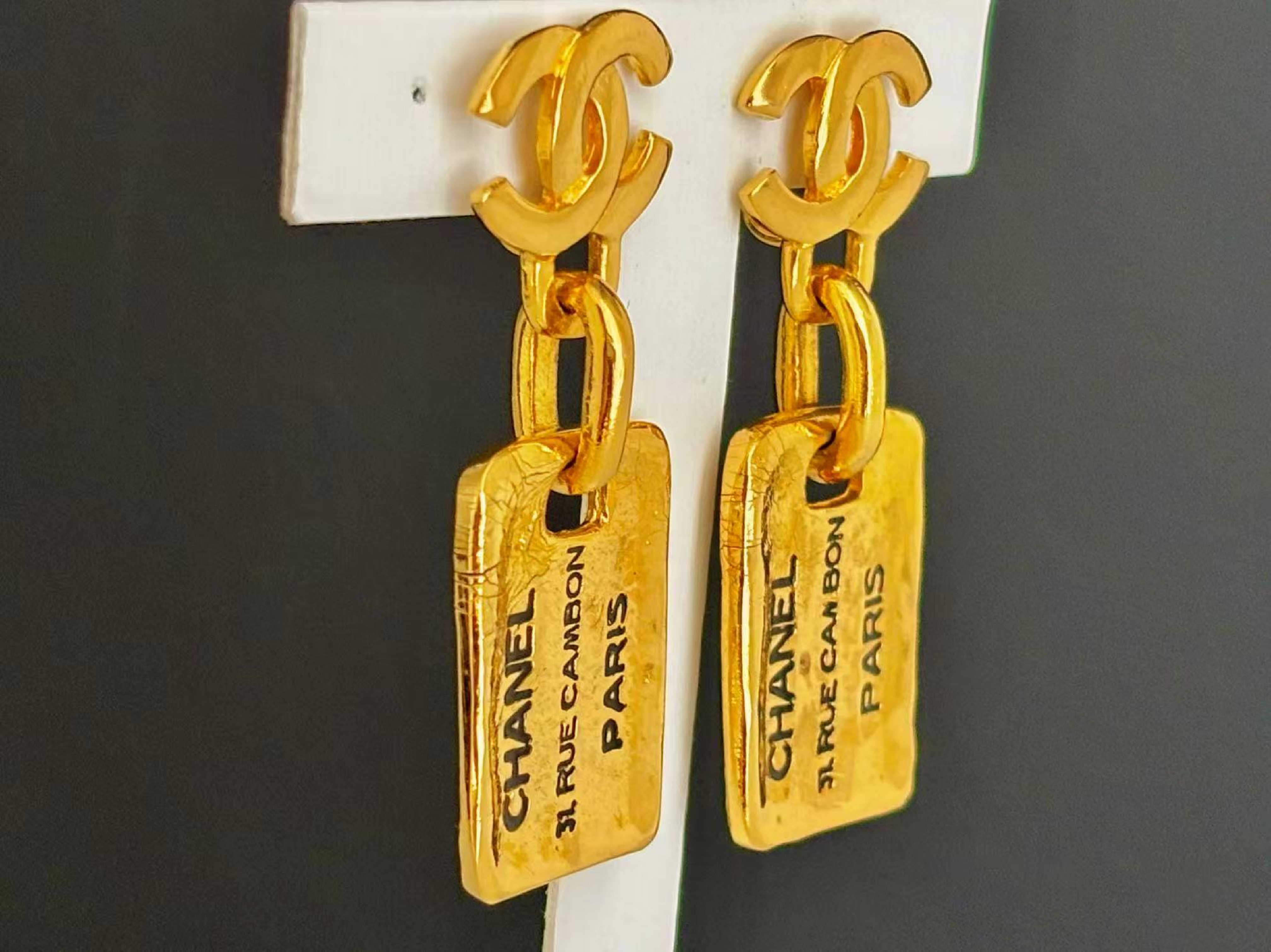 Coco Mark Gold Earrings — view 4