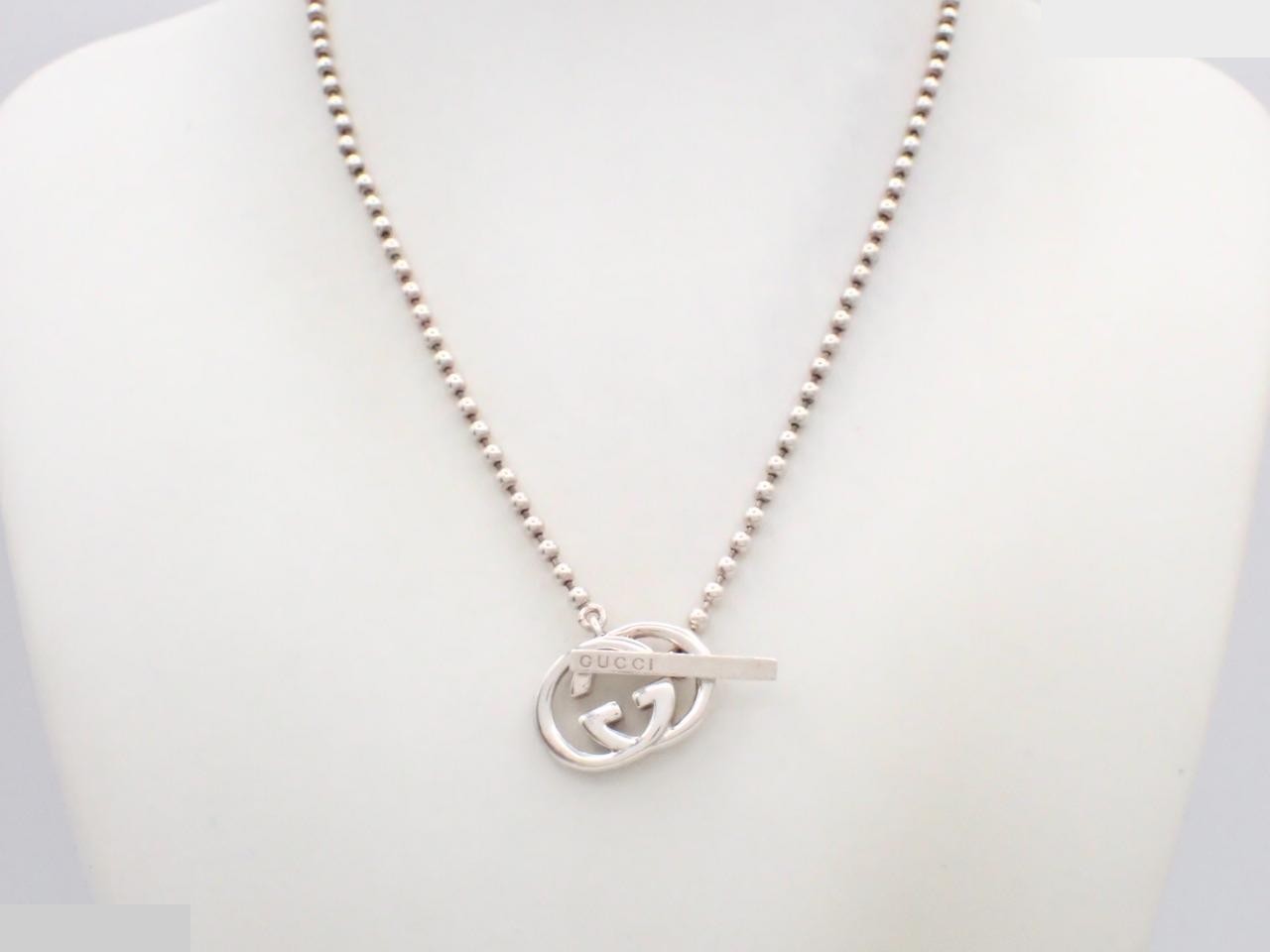 Interlocking G Necklace, 925 Sterling Silver, 20.1g, Chain approx. 40cm — view 3