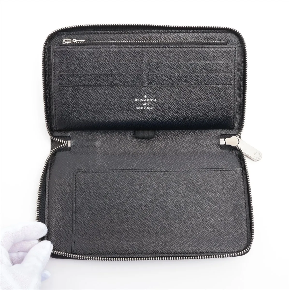 Damier Graphite Zippy Organizer N63077 CA3160 Black Round Zip Wallet — view 3