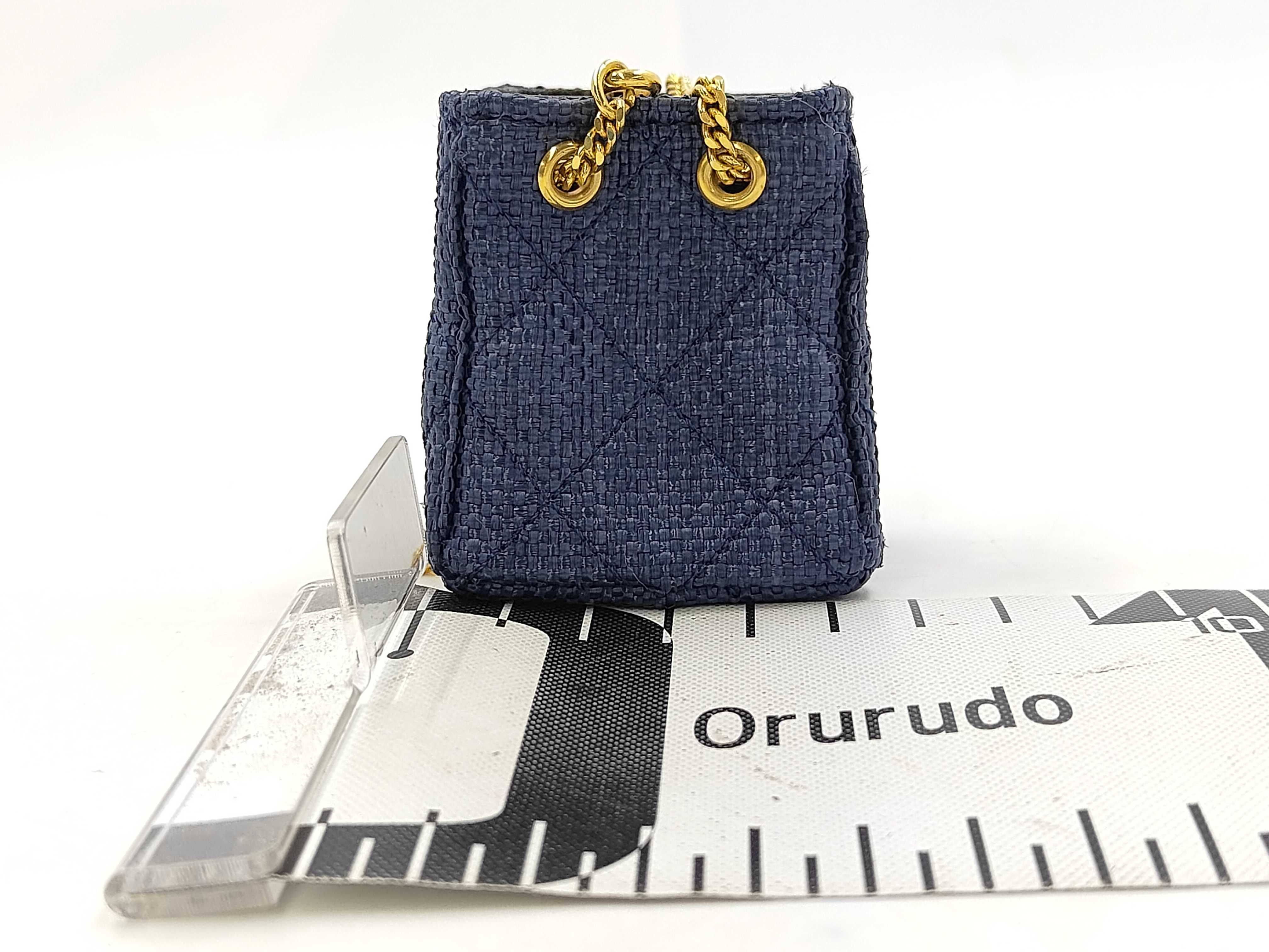 Coco Raffia Micro 1990s Vintage Navy Handbag — view 2