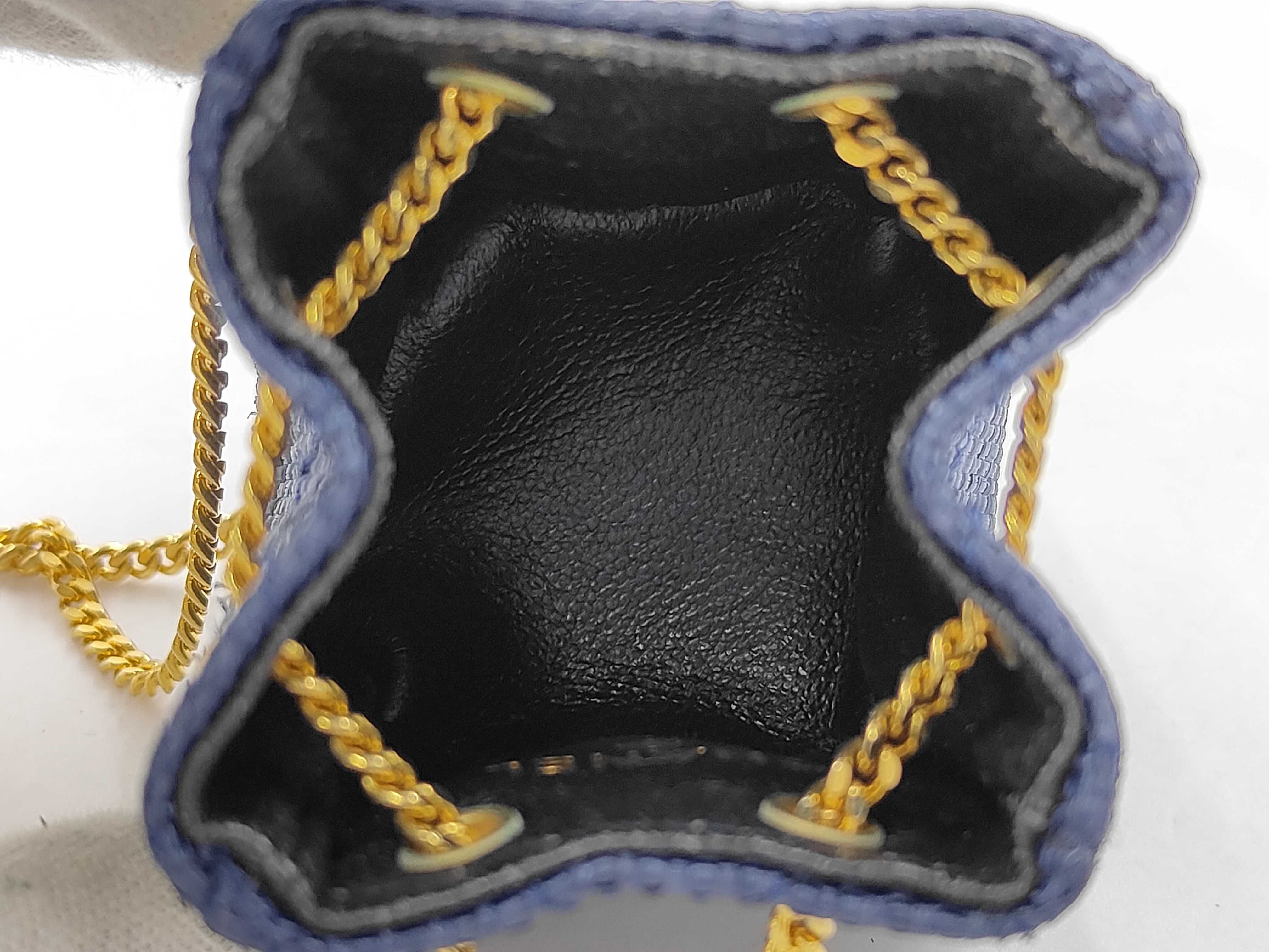 Coco Raffia Micro 1990s Vintage Navy Handbag — view 8