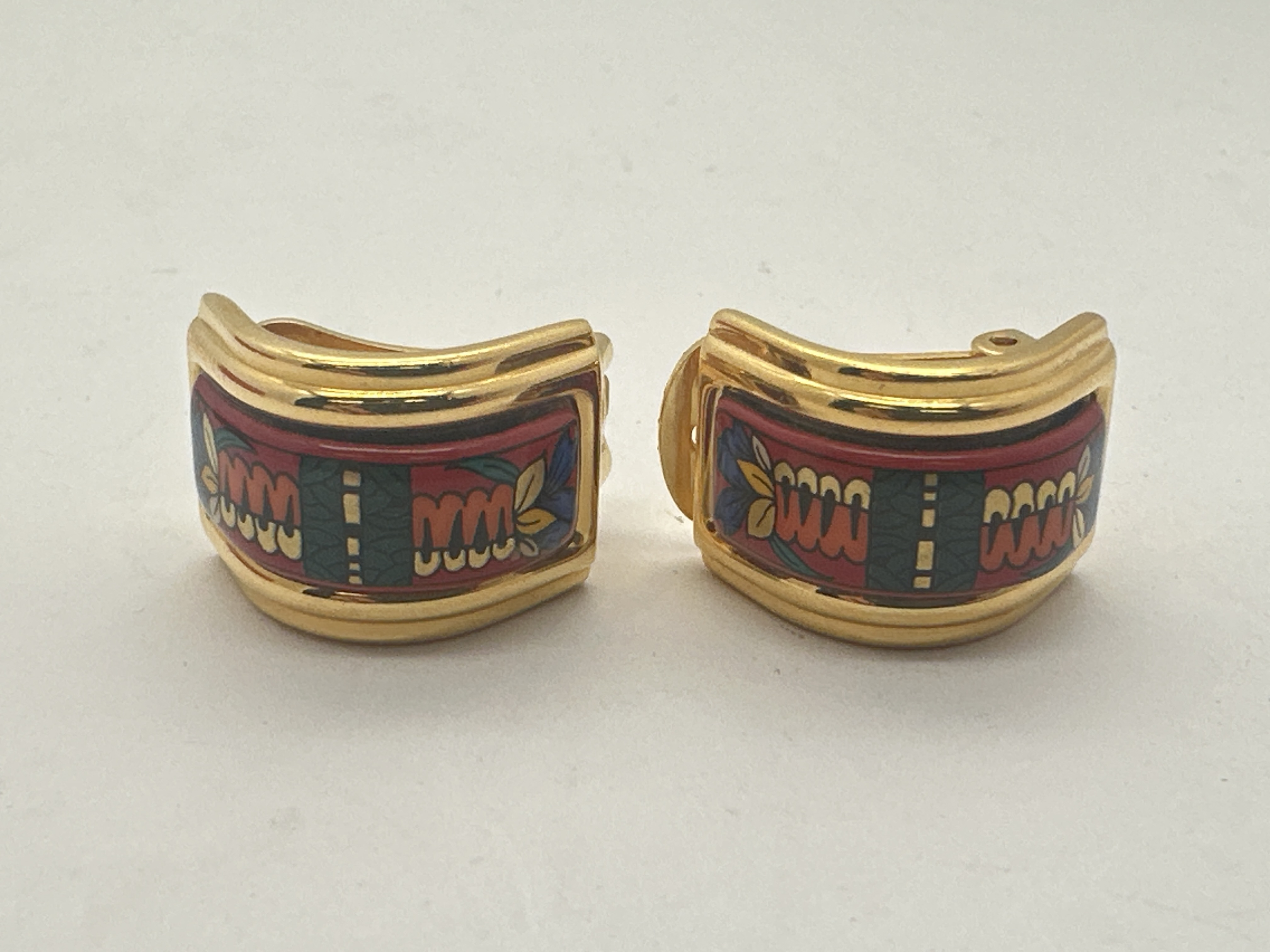 enamel earrings — view 2