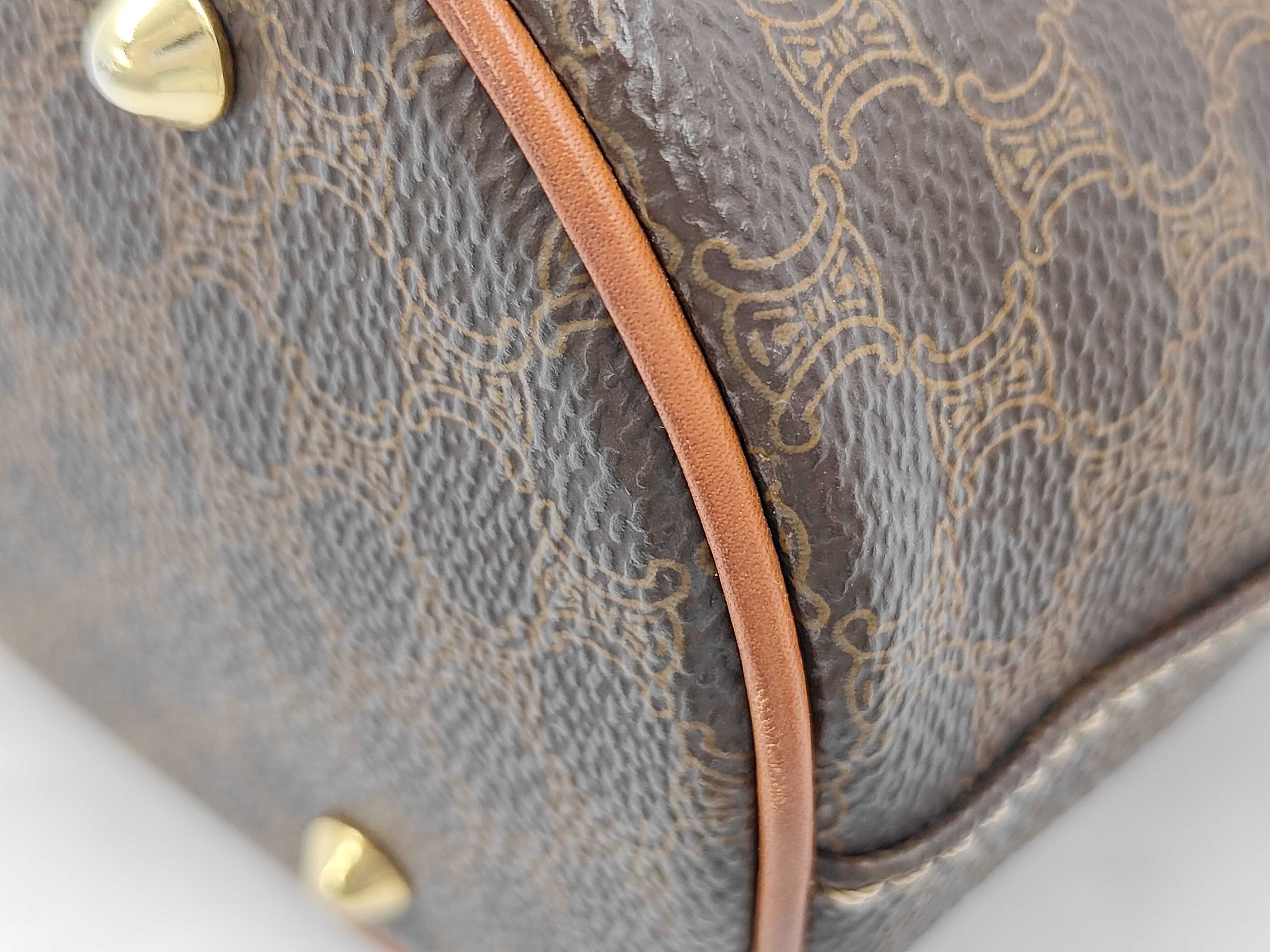 Macadam pattern Triomphe handbag, brown tote bag — view 6