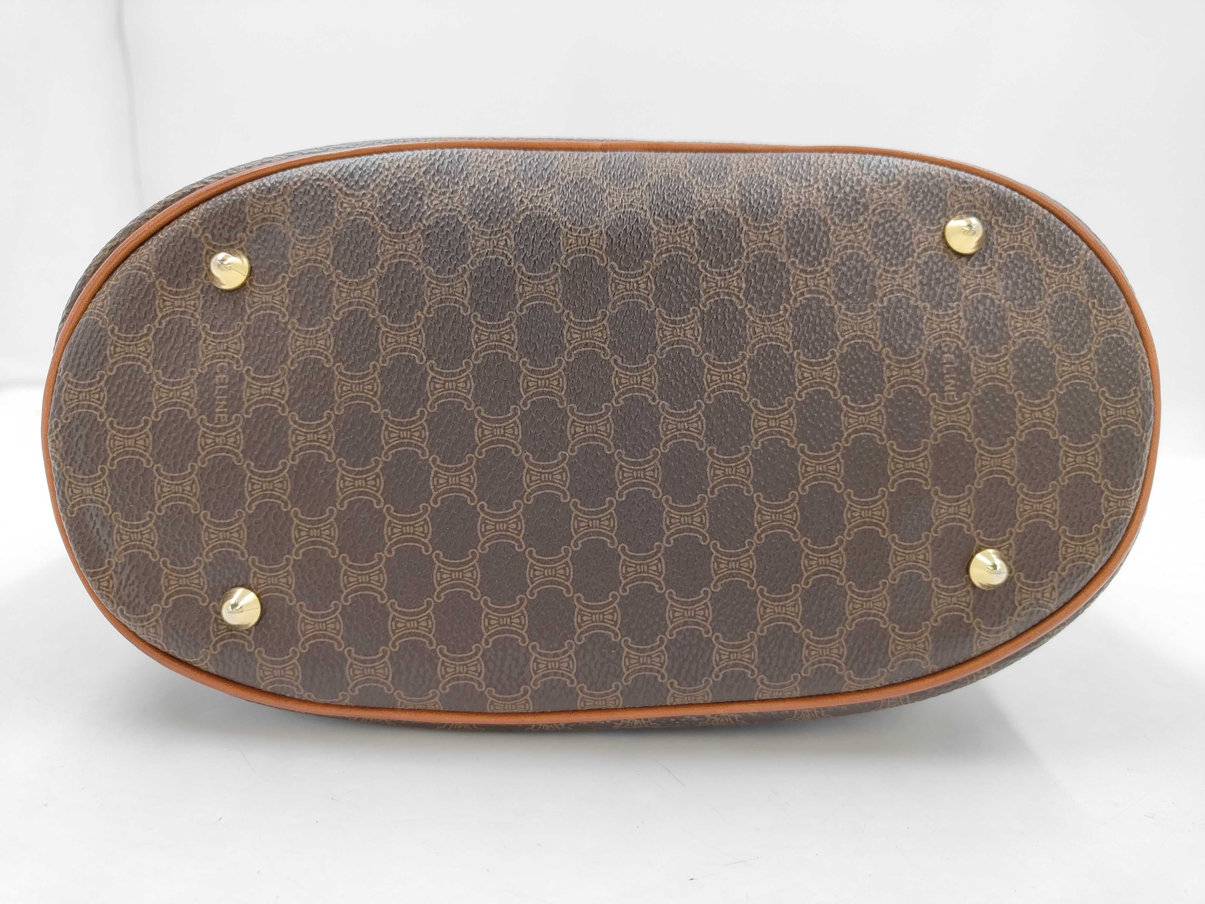 Macadam pattern Triomphe handbag, brown tote bag — view 7