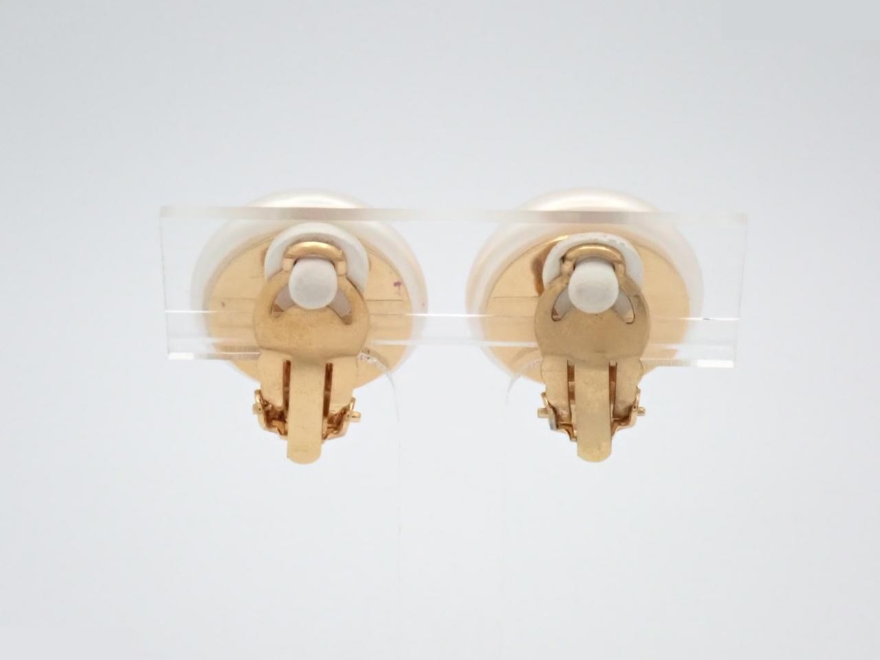 Coco Mark Earrings, GP (Gold Plated), Faux Pearl 20mm, Gold Color — view 2