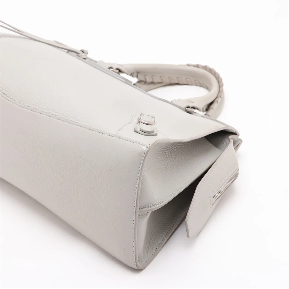Neoclassic Leather 2-Way Handbag, Gray, 654907 — view 3