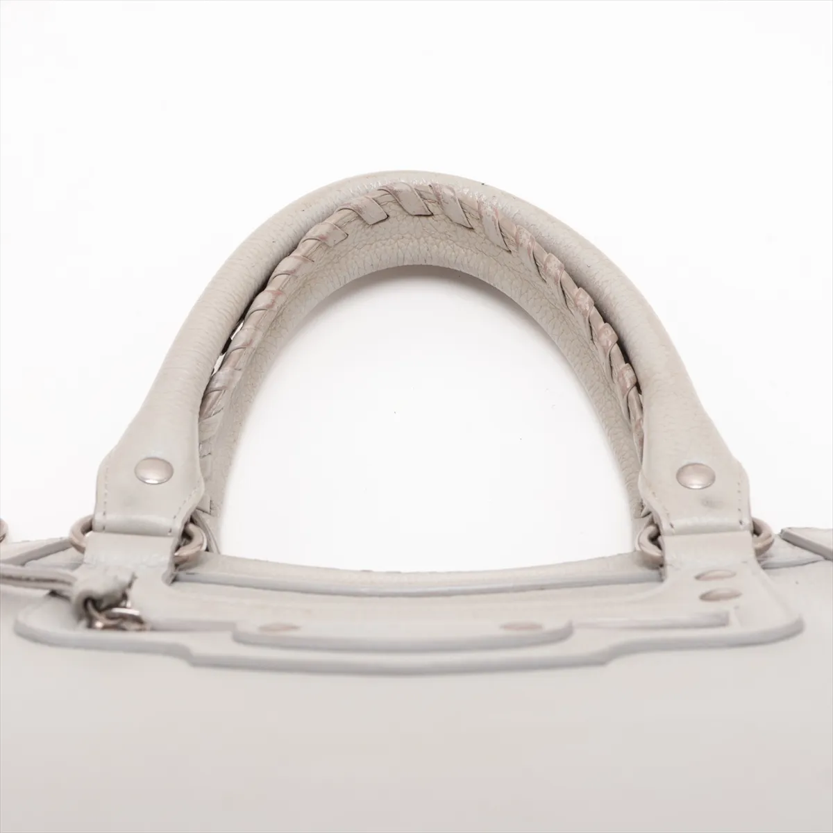 Neoclassic Leather 2-Way Handbag, Gray, 654907 — view 6