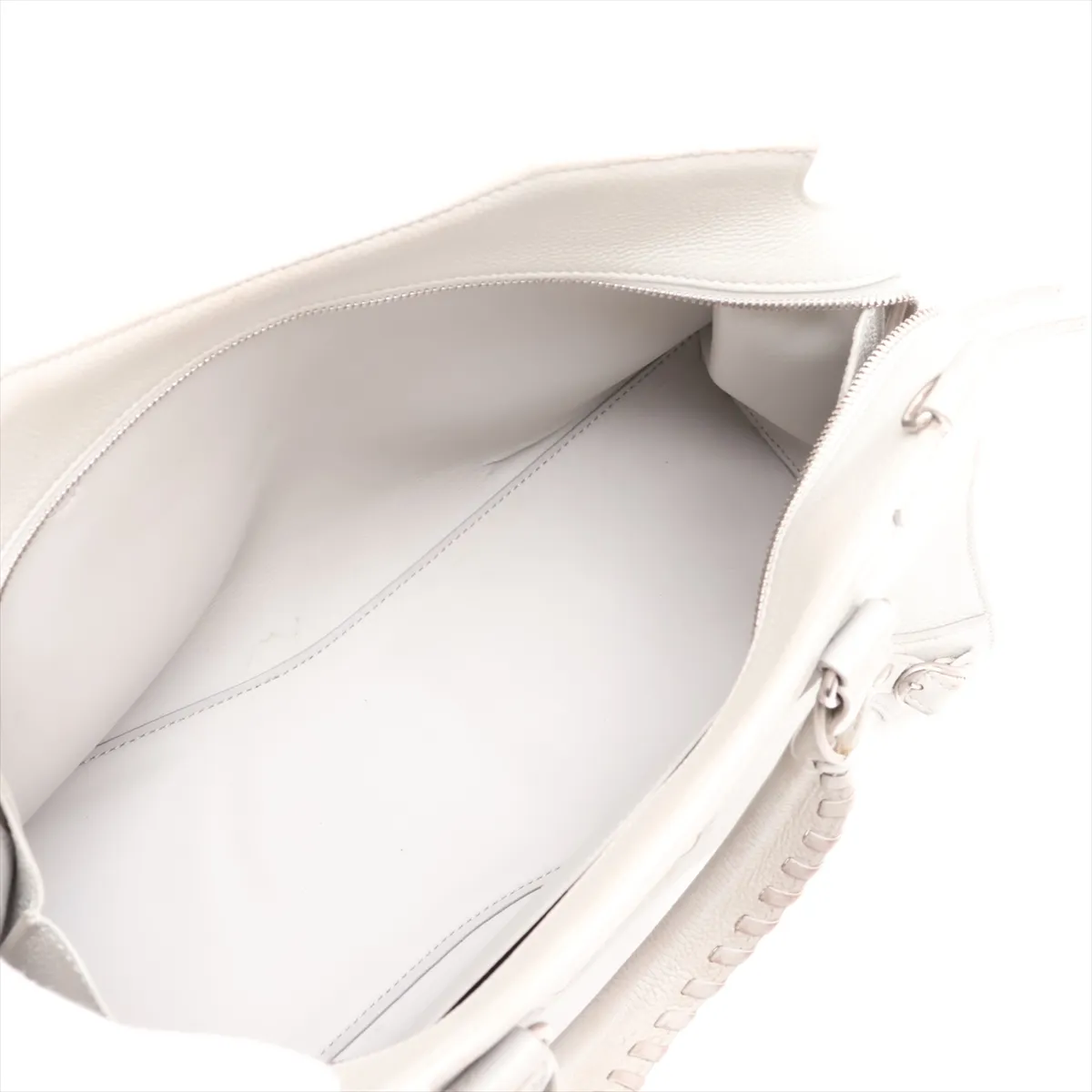 Neoclassic Leather 2-Way Handbag, Gray, 654907 — view 8