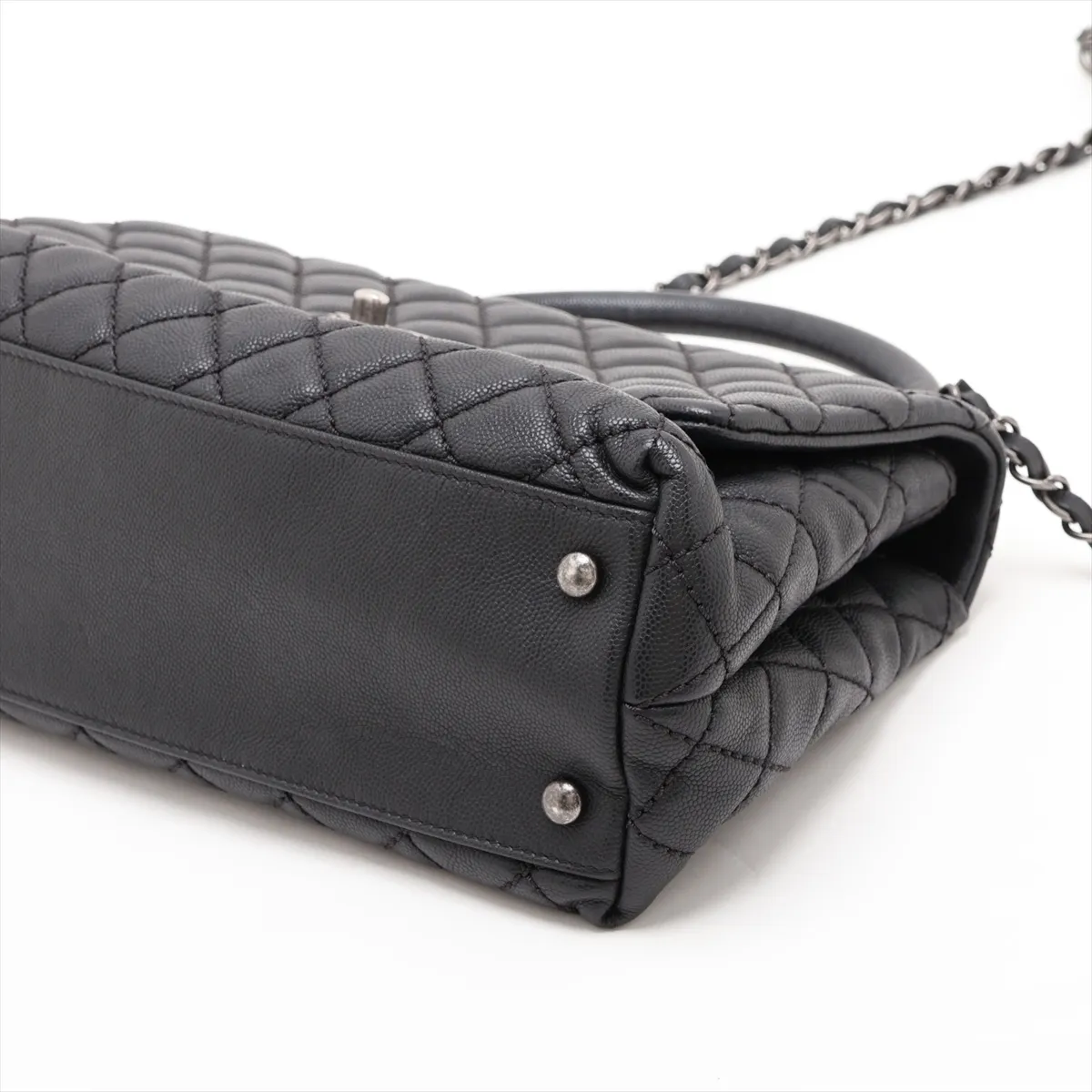 Coco Handle 29 S Caviar Skin 2-Way Handbag, Black with Gunmetal Hardware, 21518863, Series 21, A92991 — view 3