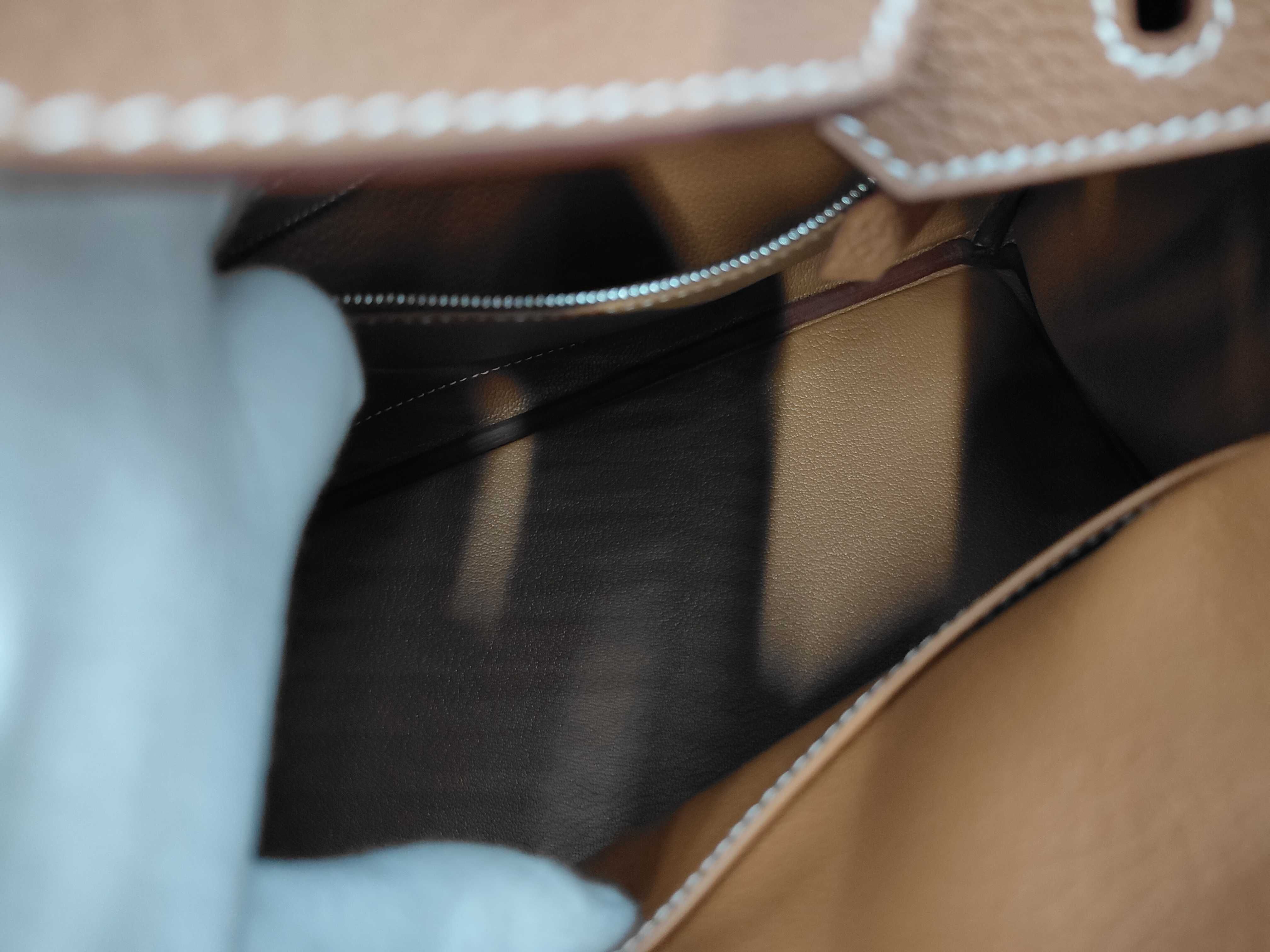 Birkin 25 Togo Gold Silver Hardware G Engraved Handbag — view 11