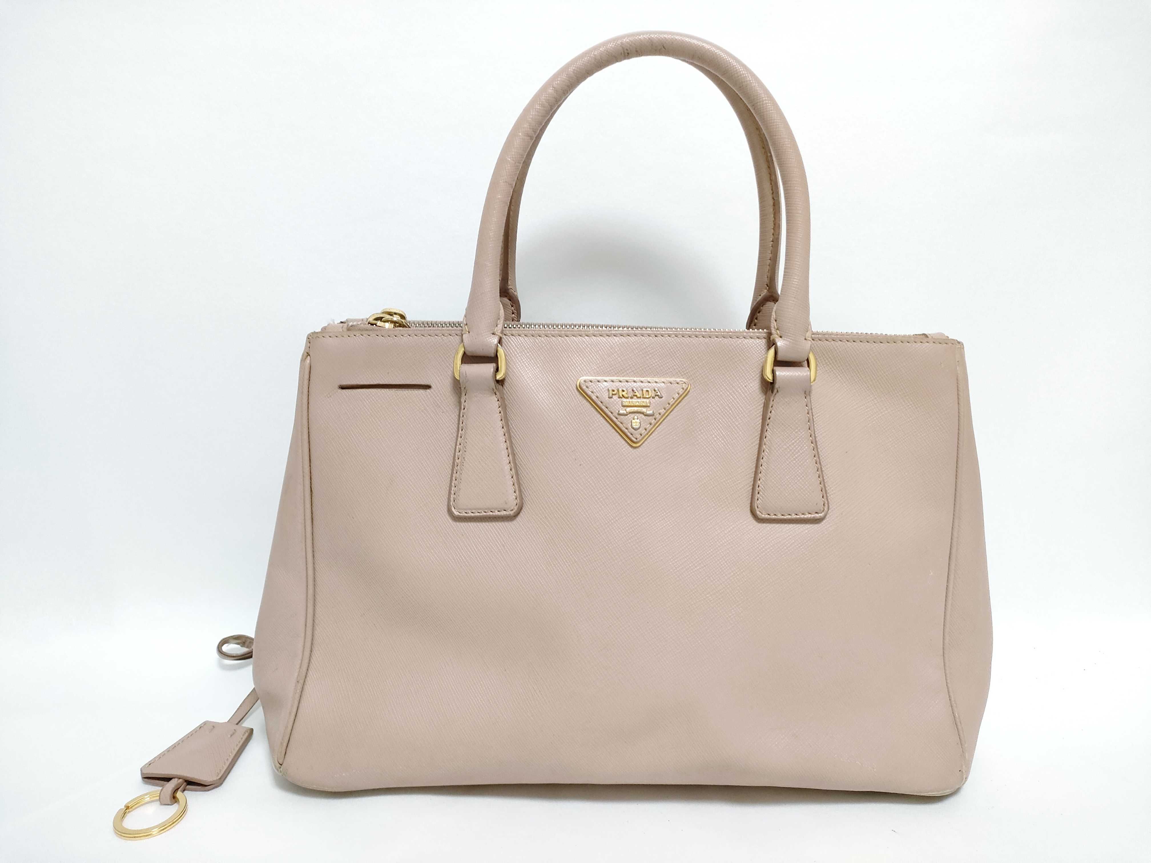 SG- Saffiano Lux Galeria Leather 2-Way Handbag Beige 1BA863 Handbag