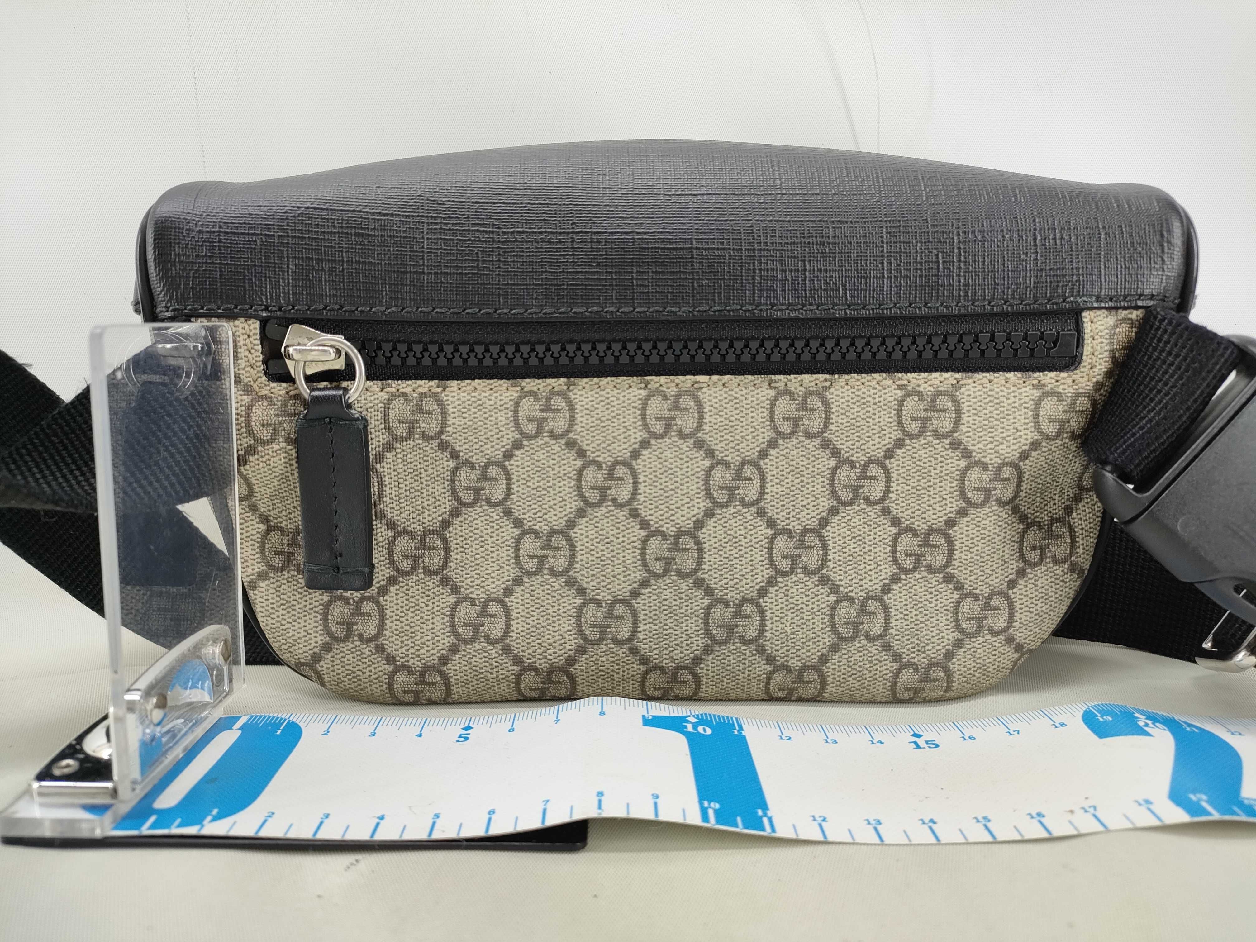 GG Supreme PVC x Leather Body Bag, Beige x Black, 450946 (Waist Bag) — view 2
