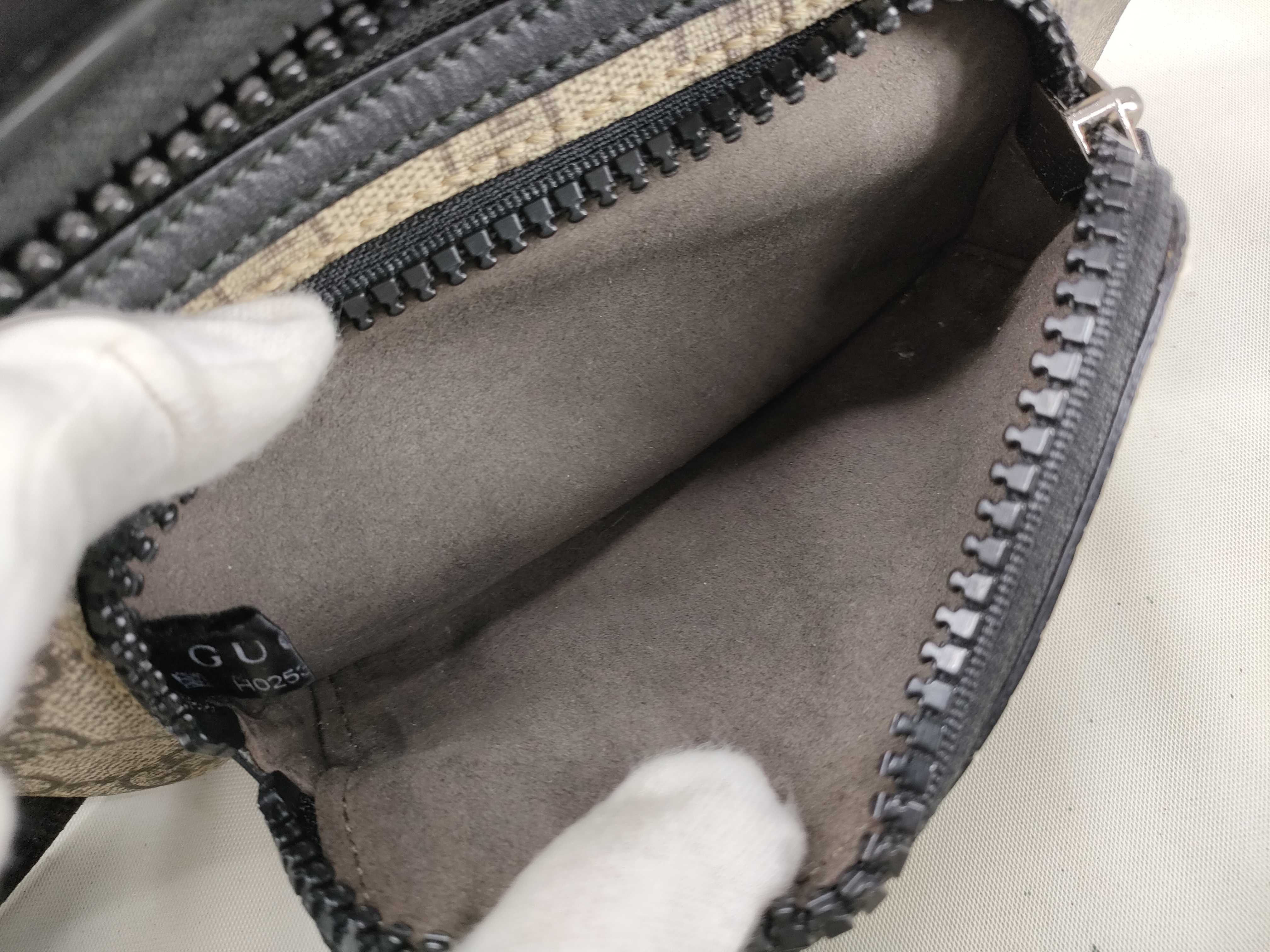 GG Supreme PVC x Leather Body Bag, Beige x Black, 450946 (Waist Bag) — view 14