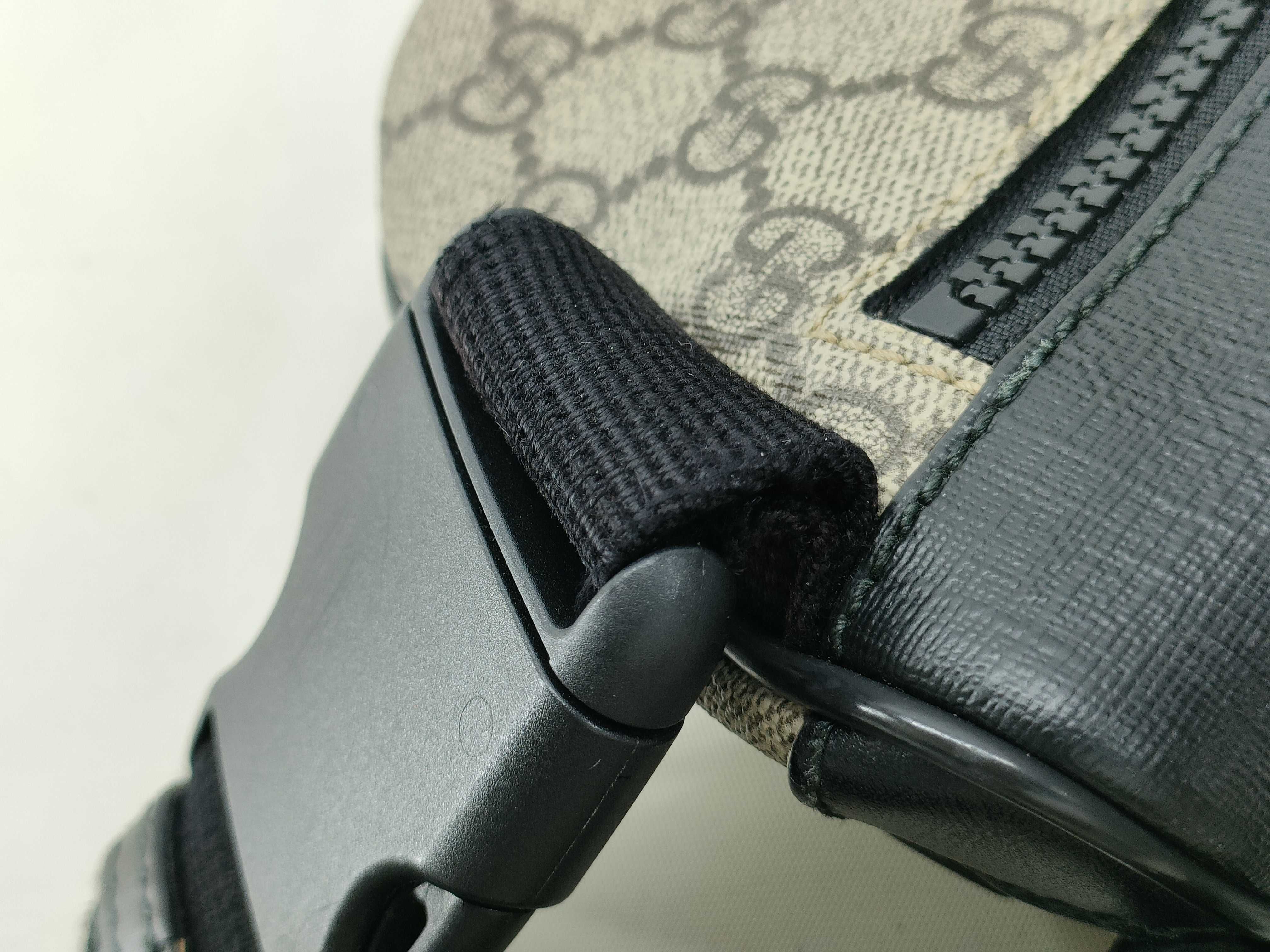 GG Supreme PVC x Leather Body Bag, Beige x Black, 450946 (Waist Bag) — view 7