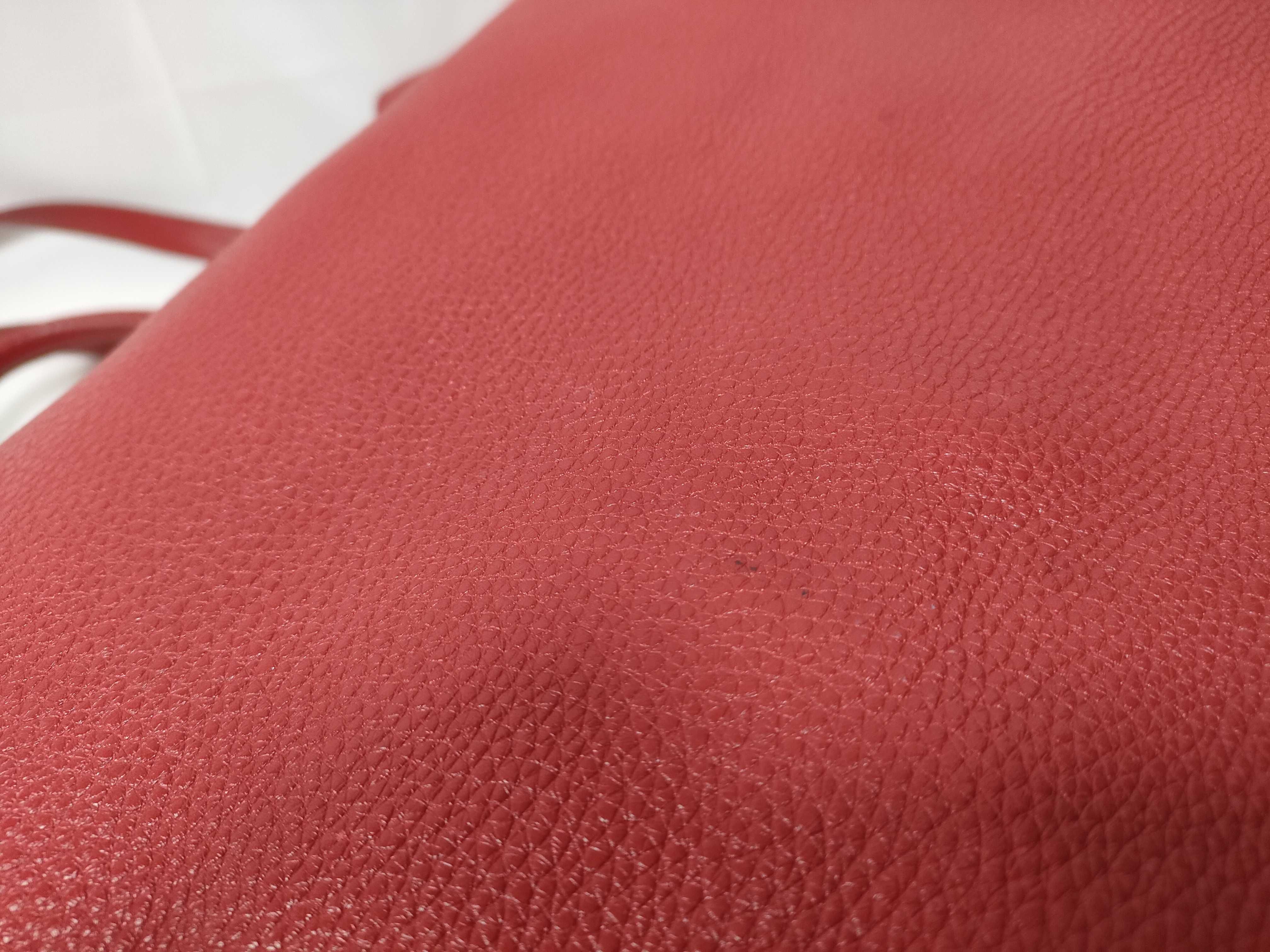 Leather Red 2-way Shoulder Bag with Stitching Tag / Handbag — view 6