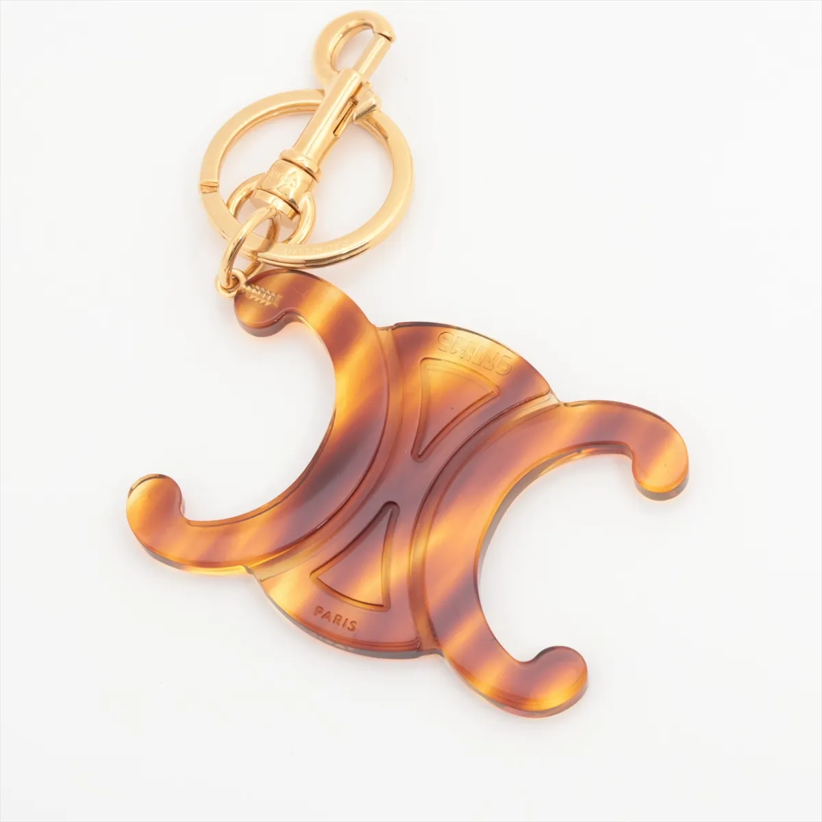 Triomphe charm, gold plated and plastic, brown, — view 2