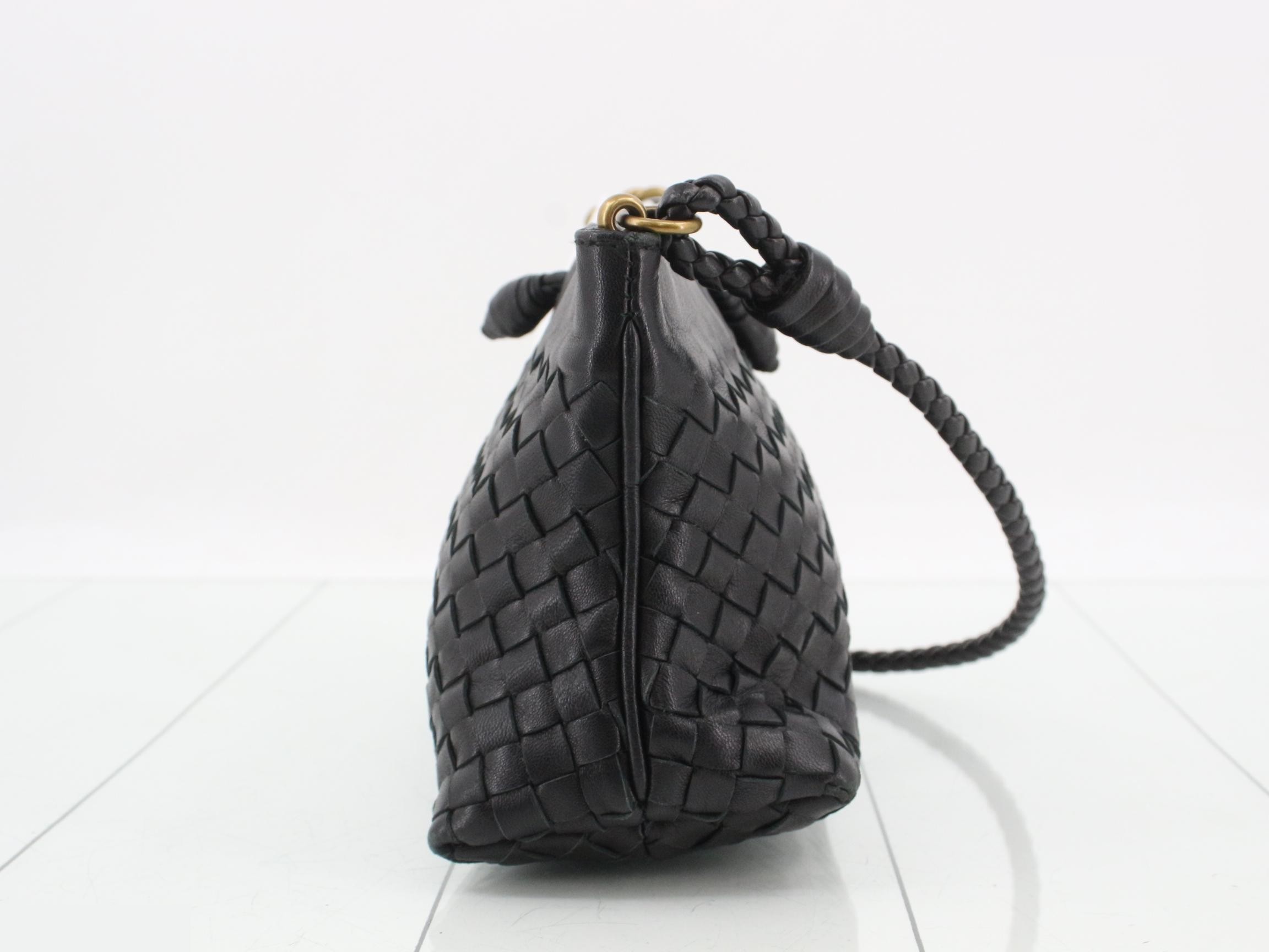 Intrecciato Accessory Pouch, Black — view 3