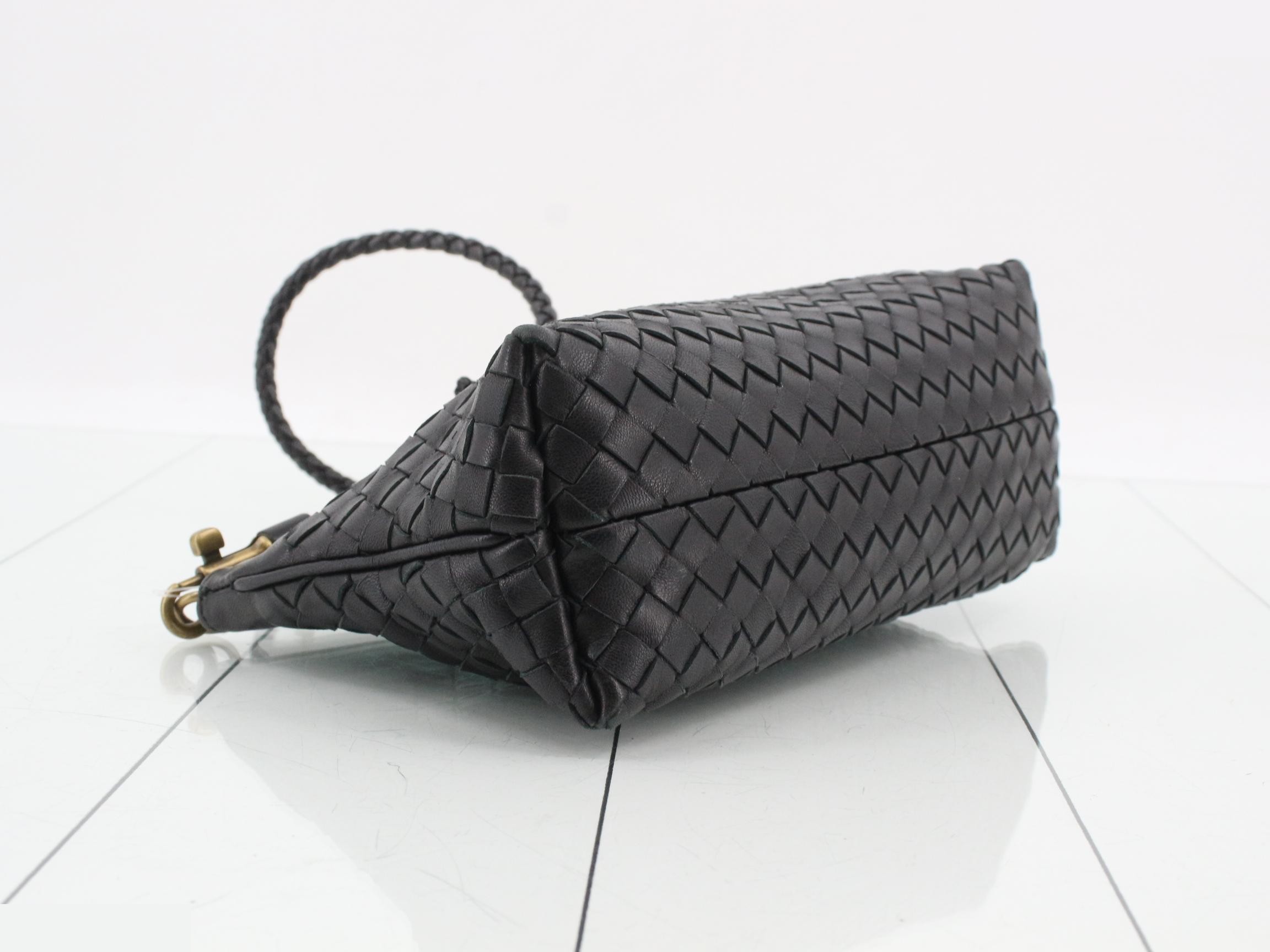 Intrecciato Accessory Pouch, Black — view 5
