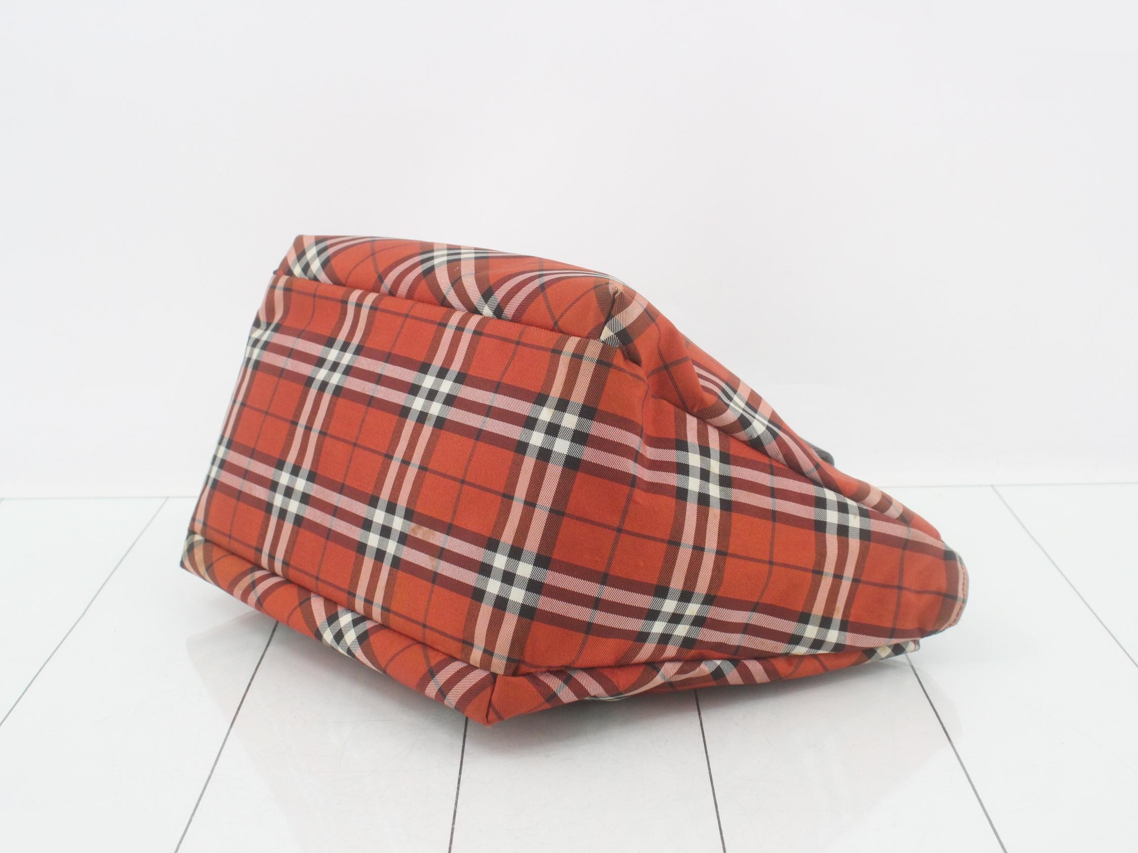 Nova Check Tote Bag, Red — view 6