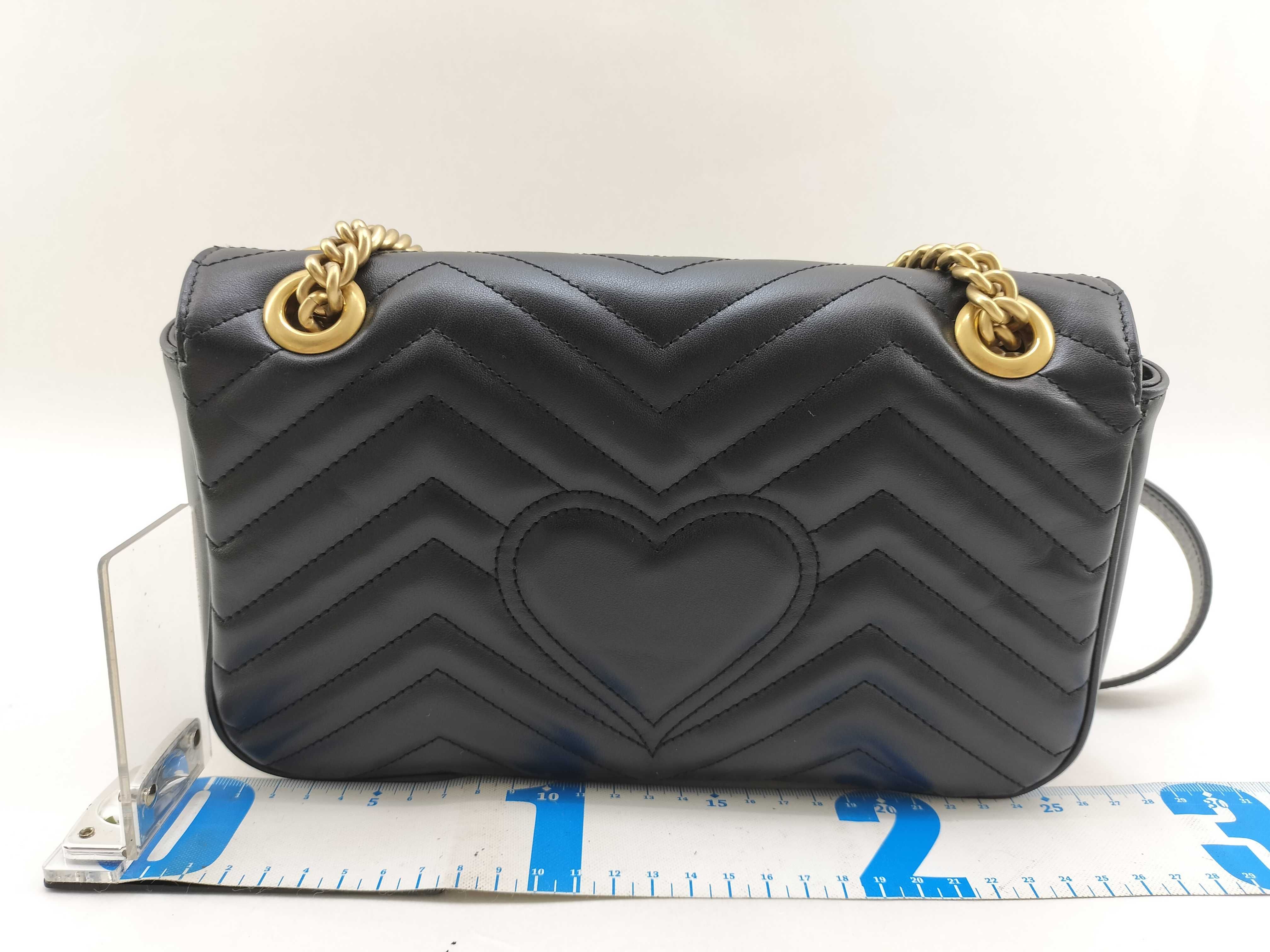 GG Marmont Leather Chain Shoulder Bag, Black, 443497 (Shoulder Bag) — view 2