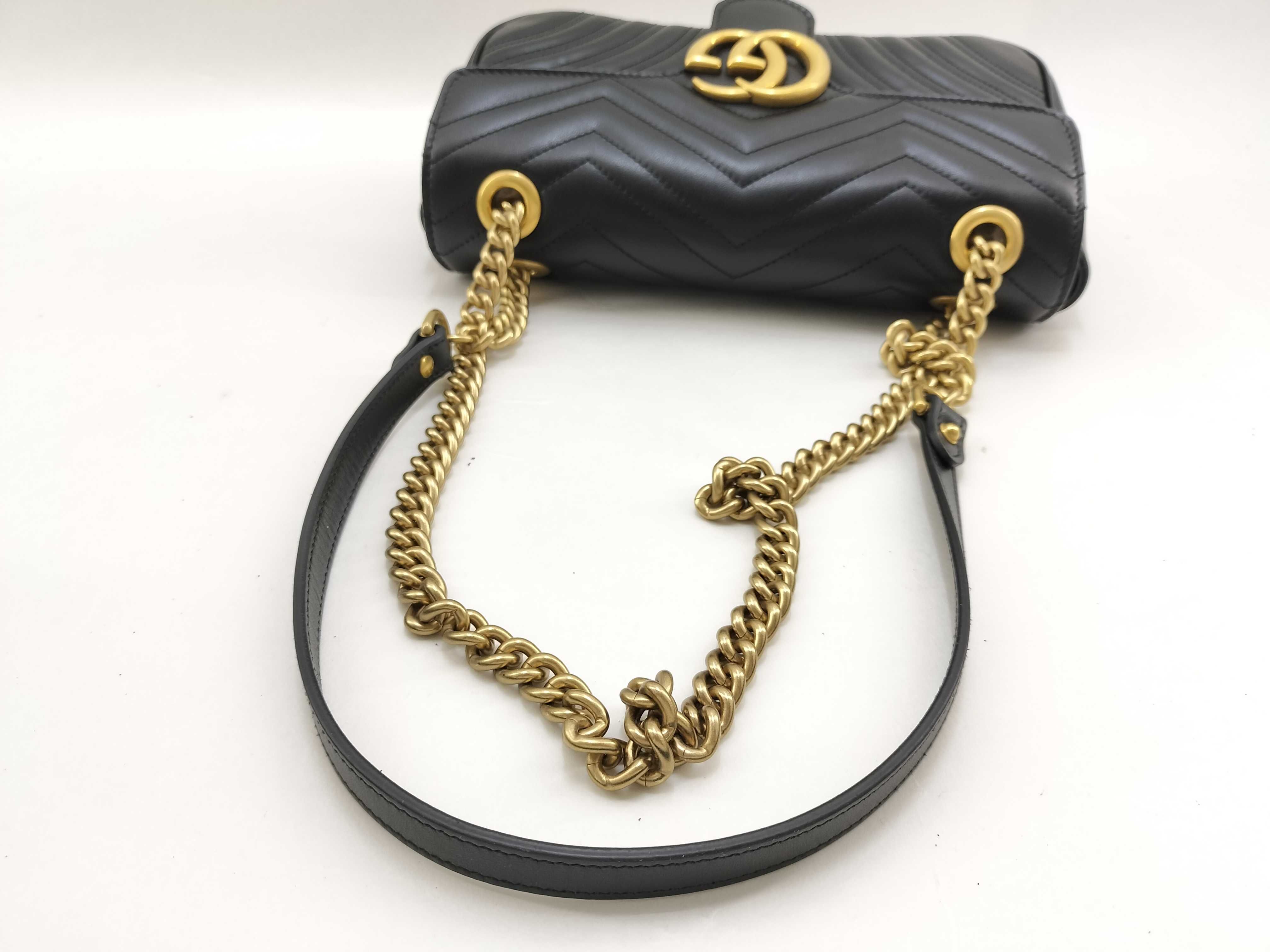 GG Marmont Leather Chain Shoulder Bag, Black, 443497 (Shoulder Bag) — view 7